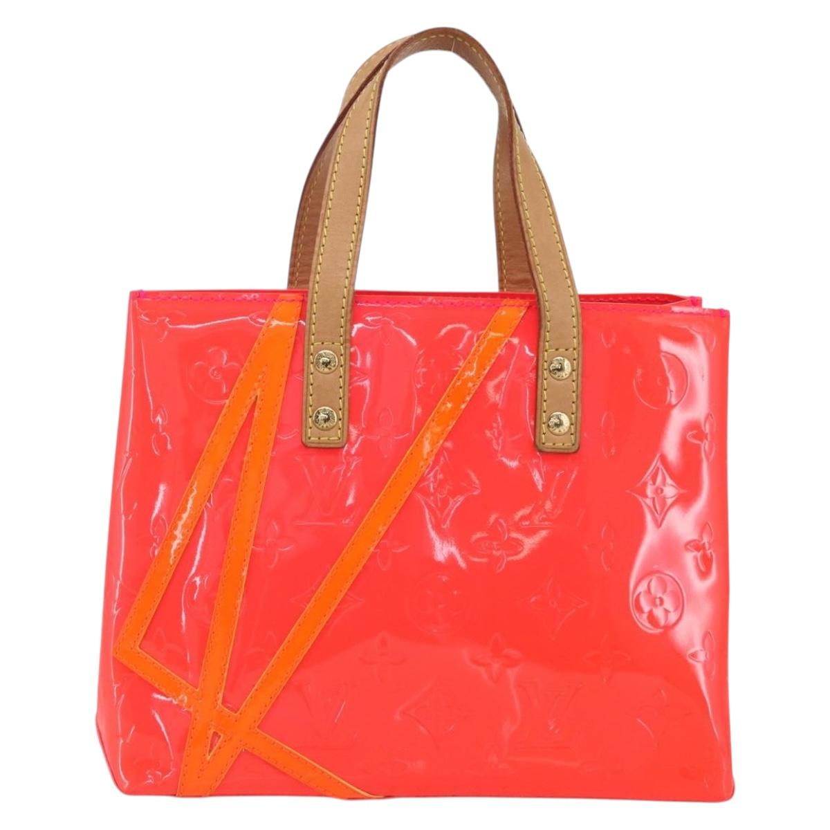 LOUIS VUITTON Monogram Vernis Fluo Reade PM Hand Bag Red M91903 LV Auth mr1578