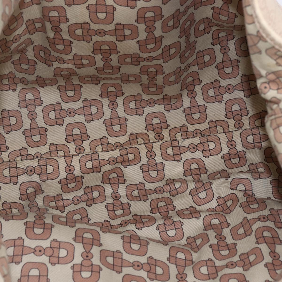 GUCCI GG Canvas Guccissima Tote Bag Leather Gold Beige pink 197953 Auth mr1583