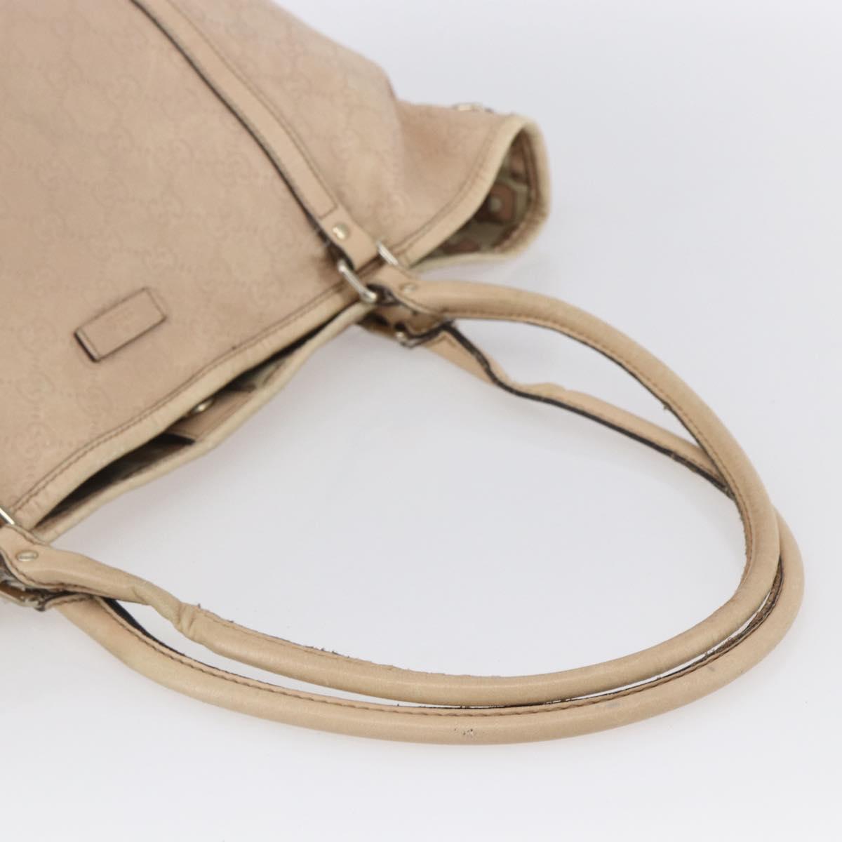 GUCCI GG Canvas Guccissima Tote Bag Leather Gold Beige pink 197953 Auth mr1583