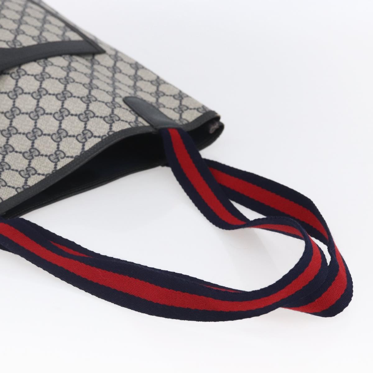 GUCCI GG Supreme Sherry Line Tote Bag PVC Navy 39 02 003 Auth mr1584