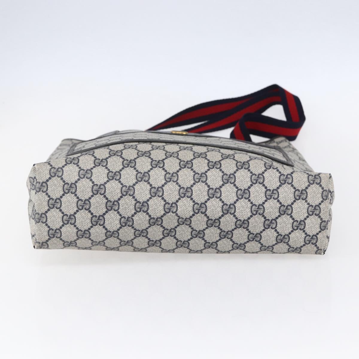 GUCCI GG Supreme Sherry Line Tote Bag PVC Navy 39 02 003 Auth mr1584