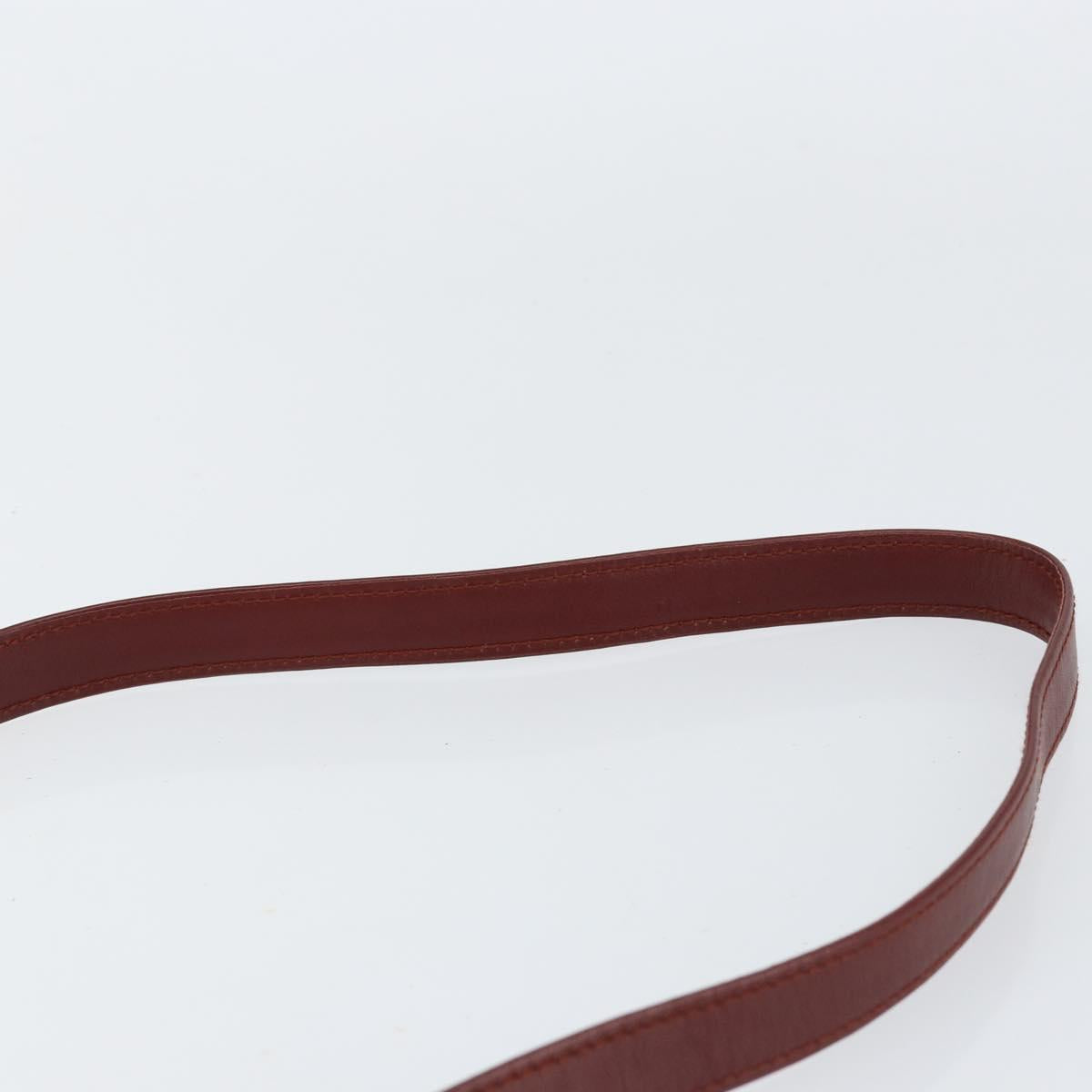 CARTIER Must Line Shoulder Bag Leather Bordeaux Gold Auth mr1585