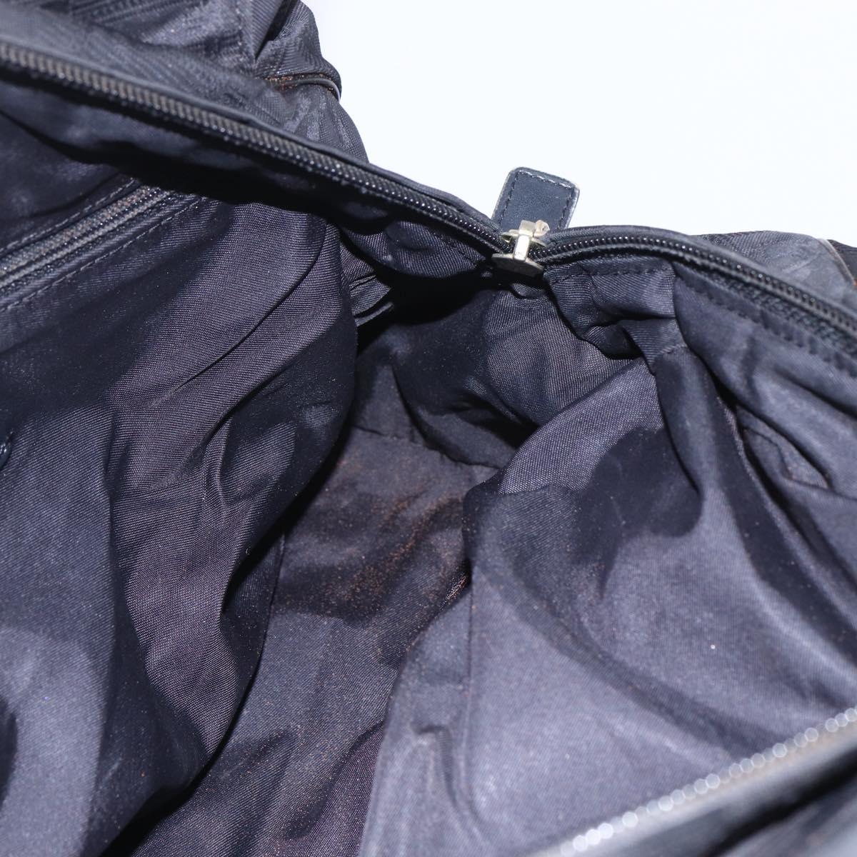 CHANEL New Travel Line Hand Bag Nylon Black Gold CC Auth mr1588