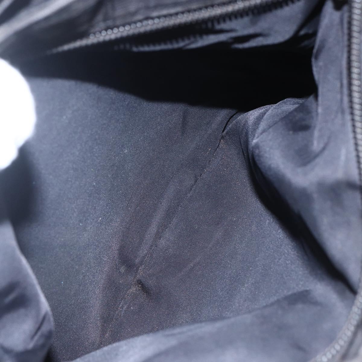 CHANEL New Travel Line Hand Bag Nylon Black Gold CC Auth mr1588