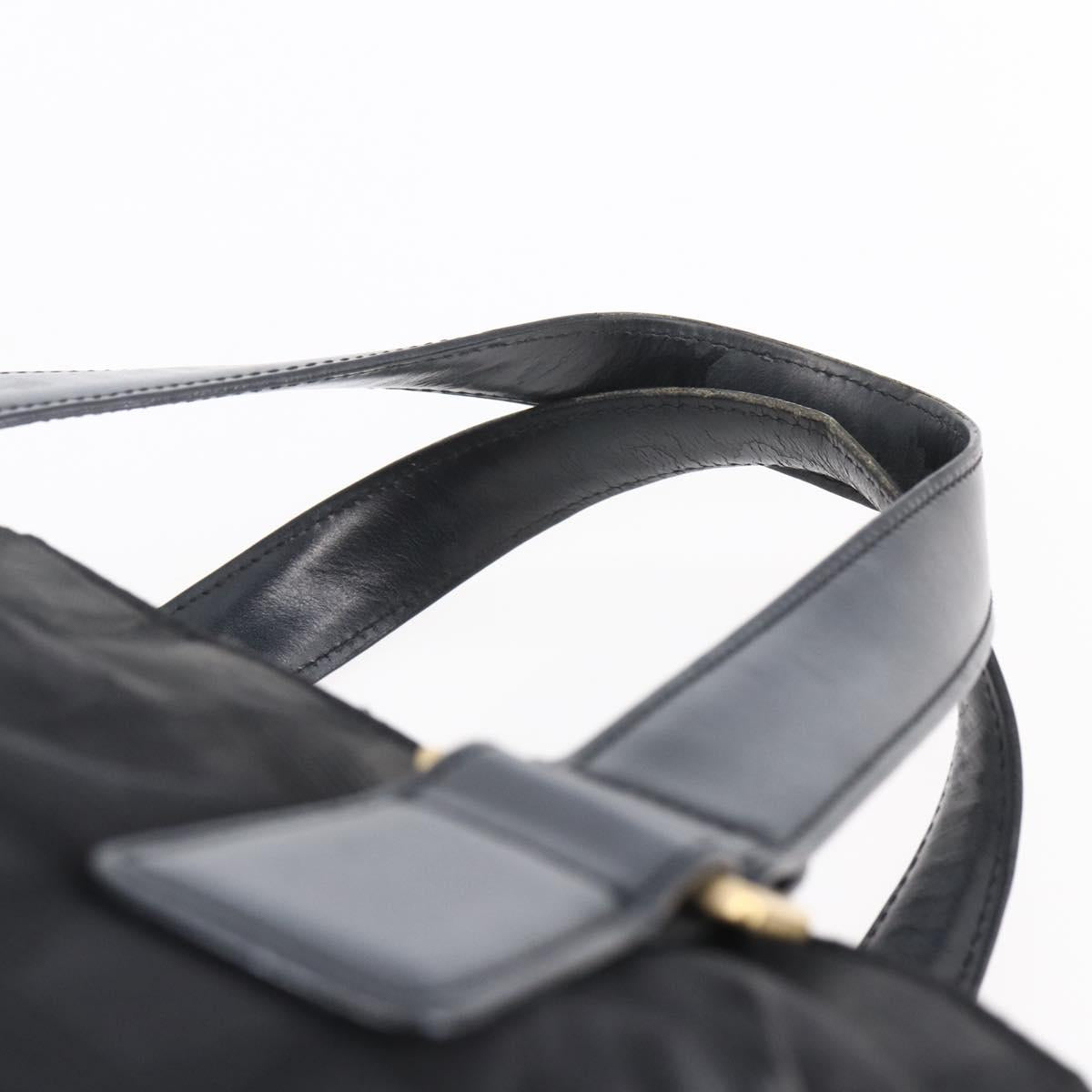 CHANEL New Travel Line Hand Bag Nylon Black Gold CC Auth mr1588