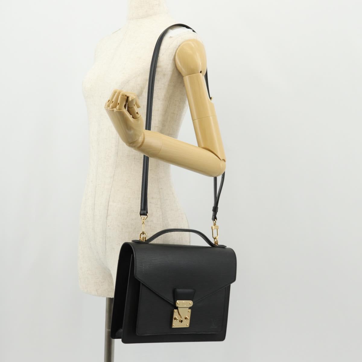 LOUIS VUITTON Epi Monceau 28 Hand Bag Black M52122 LV Auth mr1592A