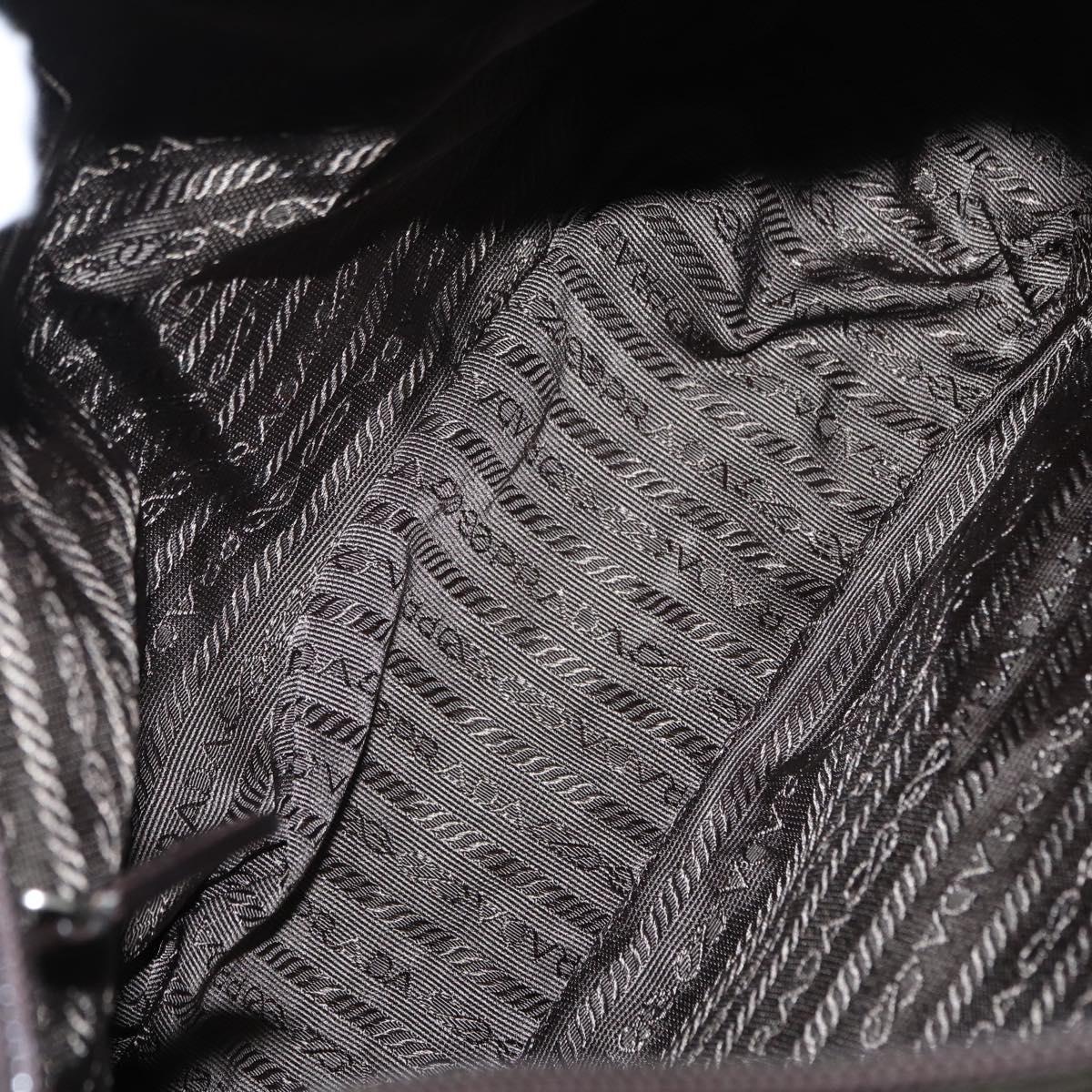 PRADA Shoulder Bag Nylon Khaki Silver Auth mr1593