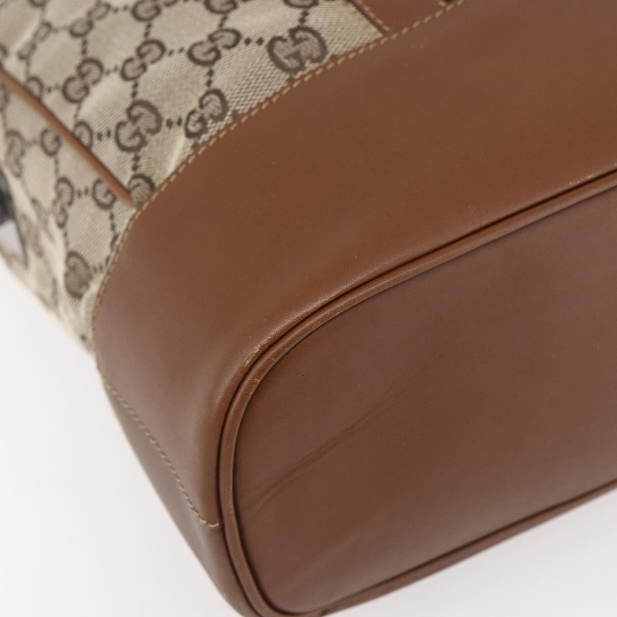 GUCCI GG Canvas Web Sherry Line special edition Hand Bag Beige Gold Auth mr1598