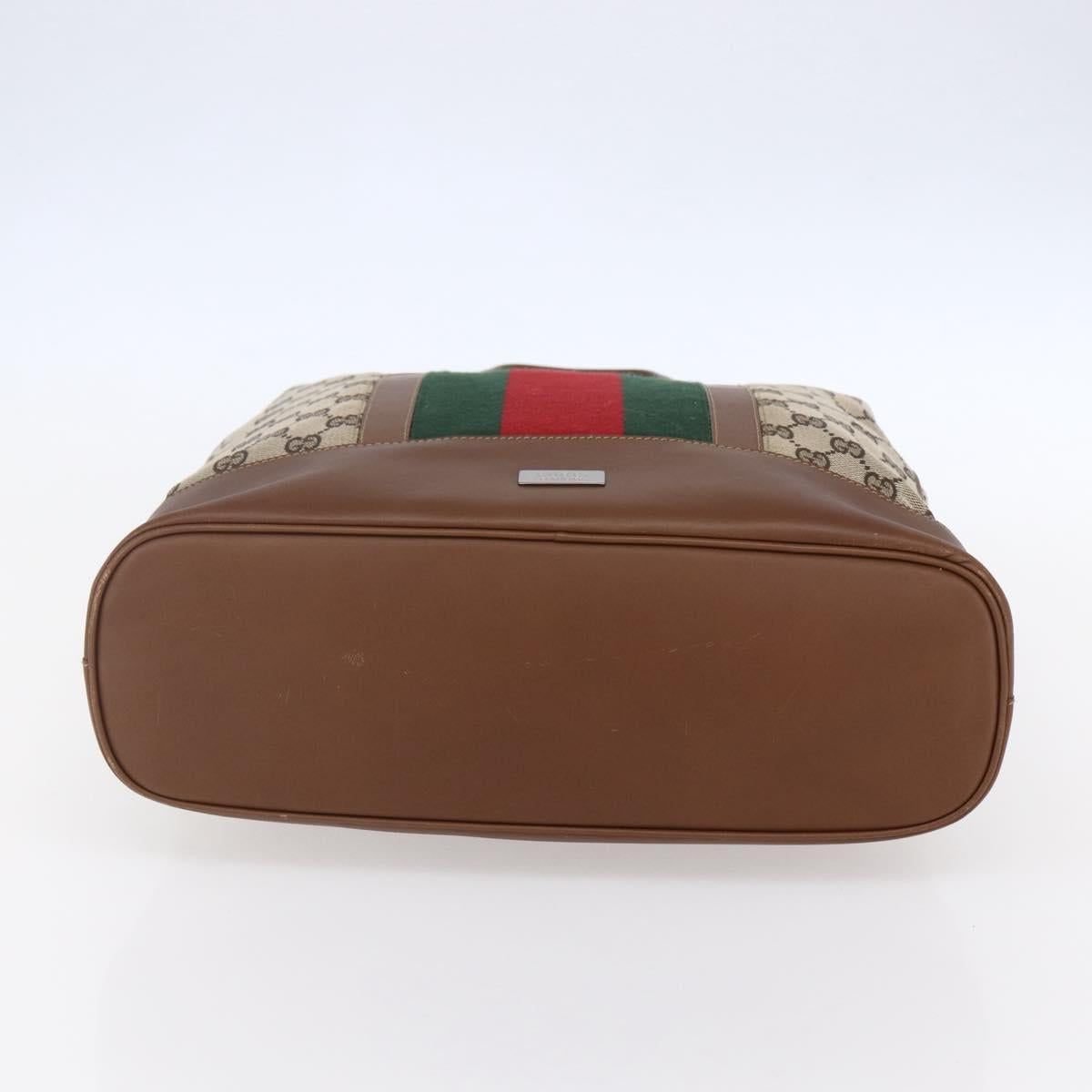 GUCCI GG Canvas Web Sherry Line special edition Hand Bag Beige Gold Auth mr1598