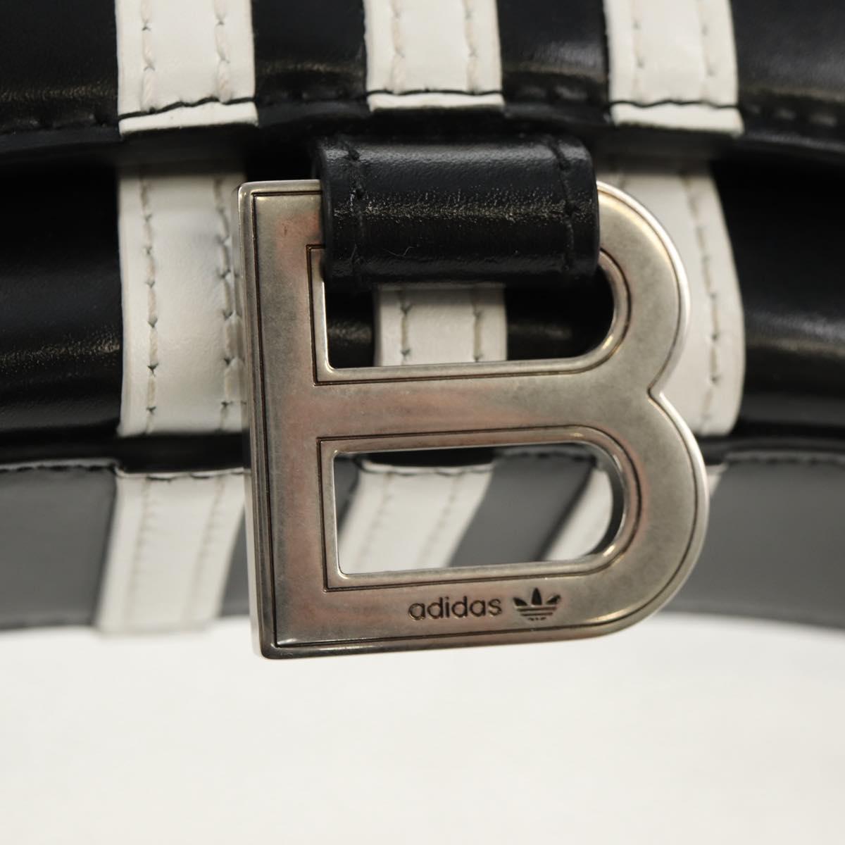 BALENCIAGA Adidas collaboration Chain Bag Leather Black 656050 Auth mr1601M