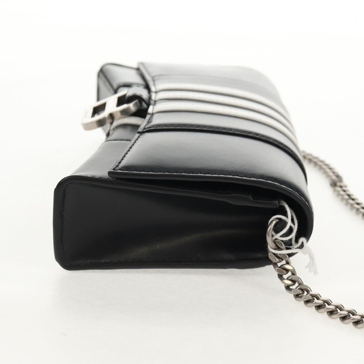 BALENCIAGA Adidas collaboration Chain Bag Leather Black 656050 Auth mr1601M