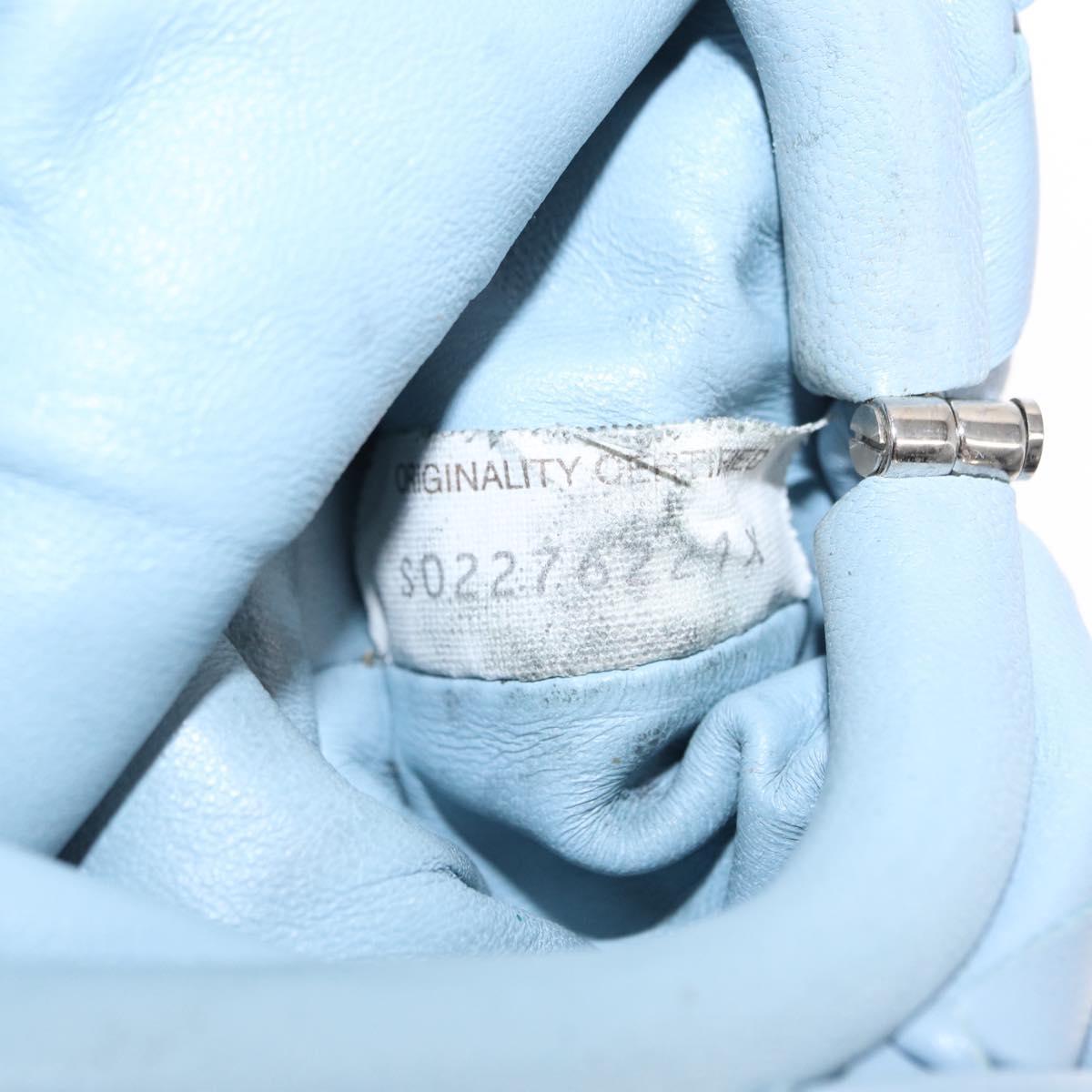 BOTTEGA VENETA INTRECCIATO Mini The Pouch Leather Light Blue Auth mr1604