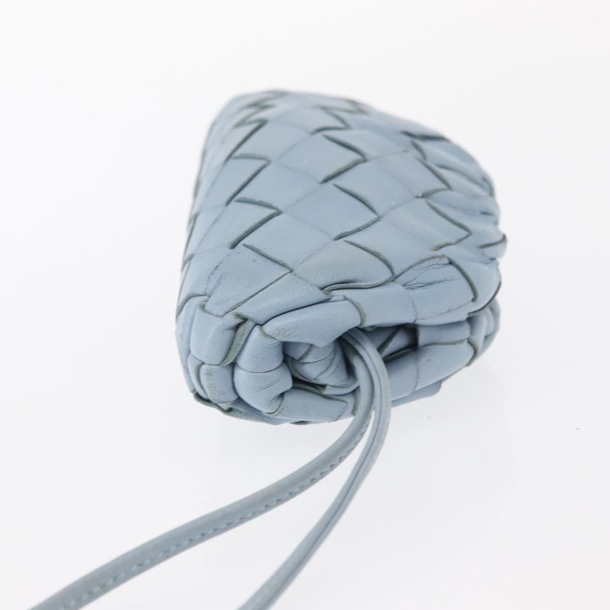 BOTTEGA VENETA INTRECCIATO Mini The Pouch Leather Light Blue Auth mr1604