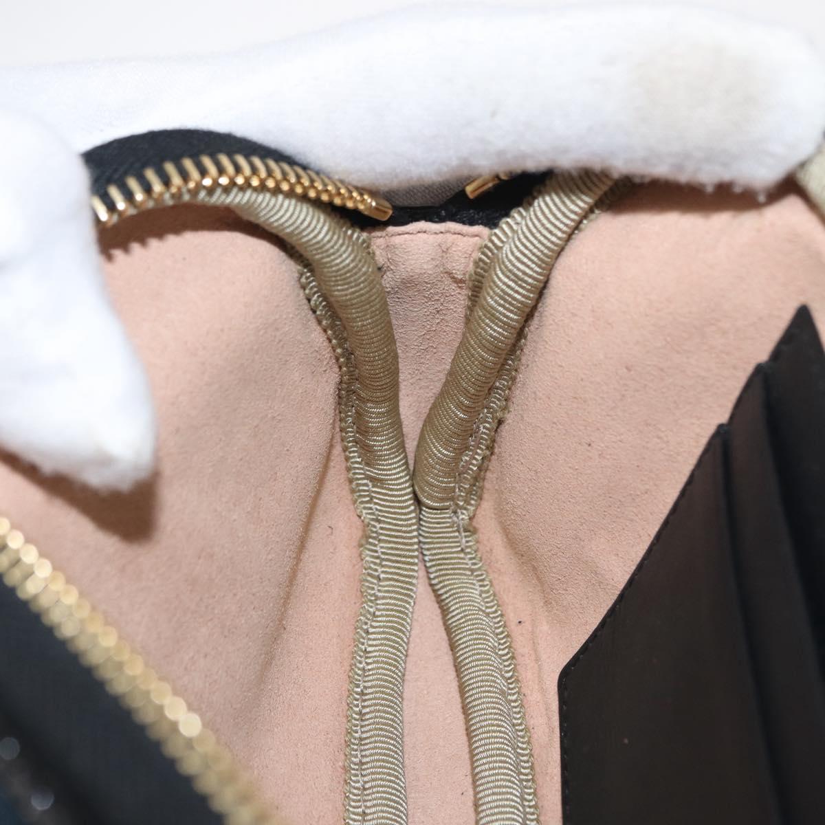 GUCCI Sherry Line Waist Bag Suede Enamel Navy gold 519308 Auth mr1606