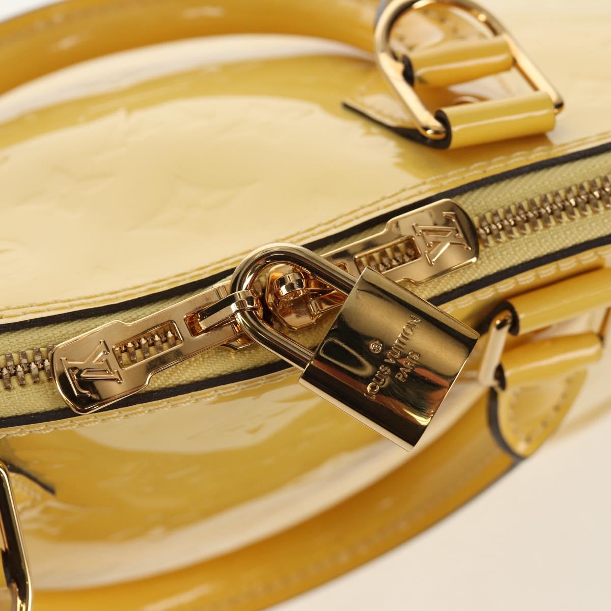 LOUIS VUITTON Monogram Vernis Alma PM Bag Yellow Citrin M90101 LV Auth mr1608A