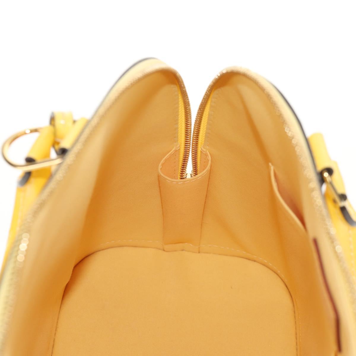 LOUIS VUITTON Monogram Vernis Alma PM Bag Yellow Citrin M90101 LV Auth mr1608A