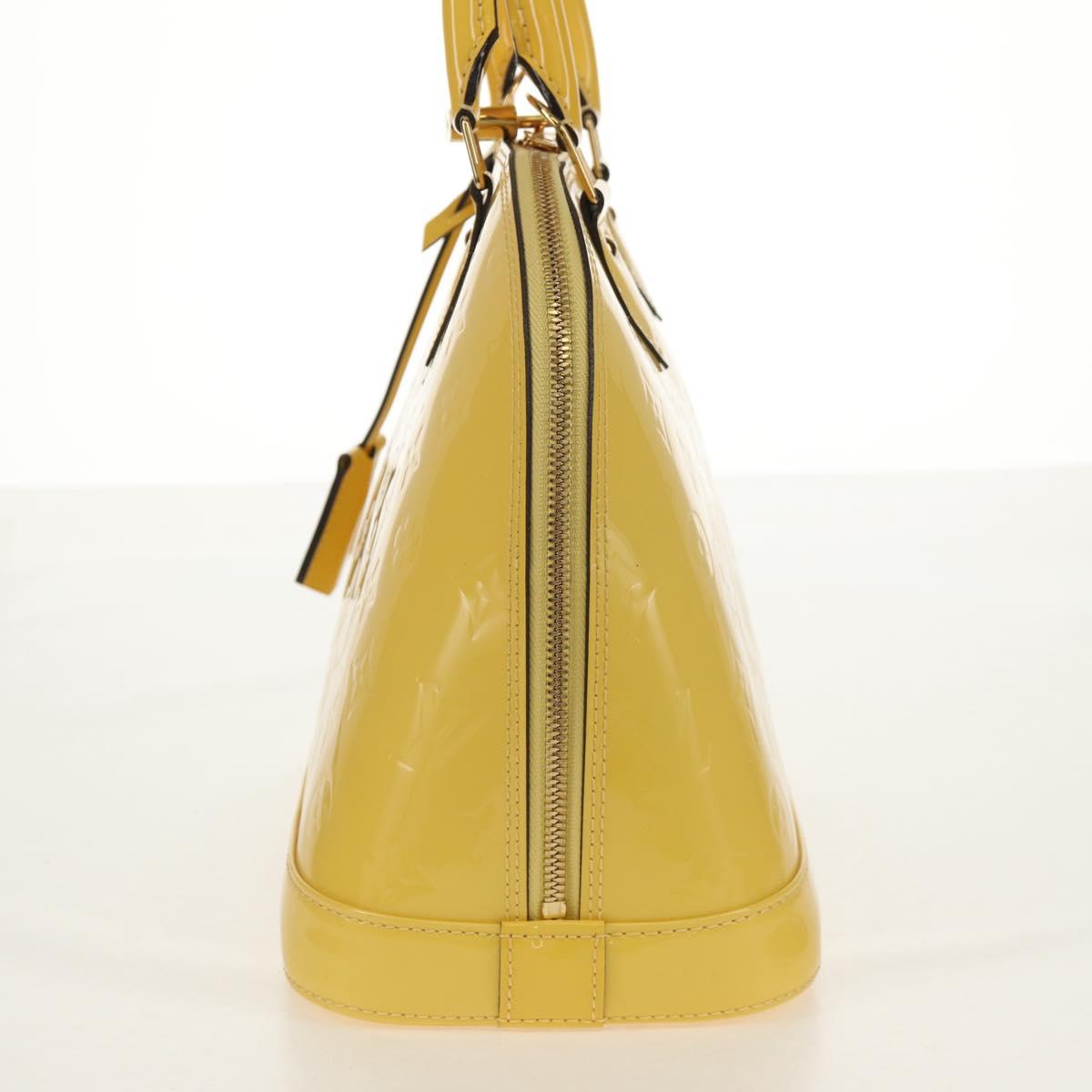 LOUIS VUITTON Monogram Vernis Alma PM Bag Yellow Citrin M90101 LV Auth mr1608A