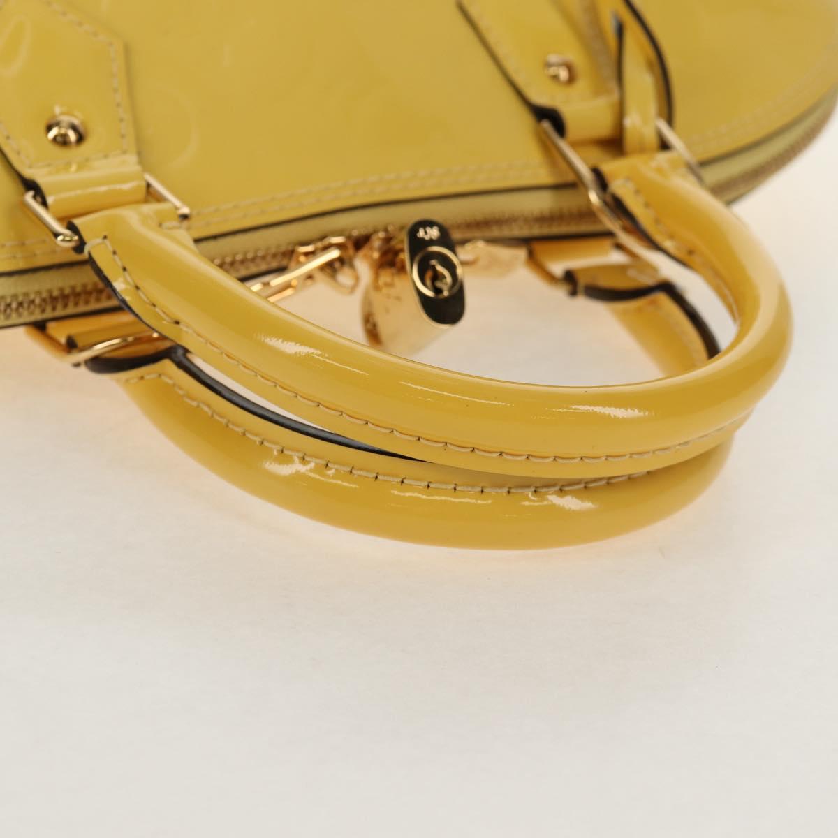 LOUIS VUITTON Monogram Vernis Alma PM Bag Yellow Citrin M90101 LV Auth mr1608A