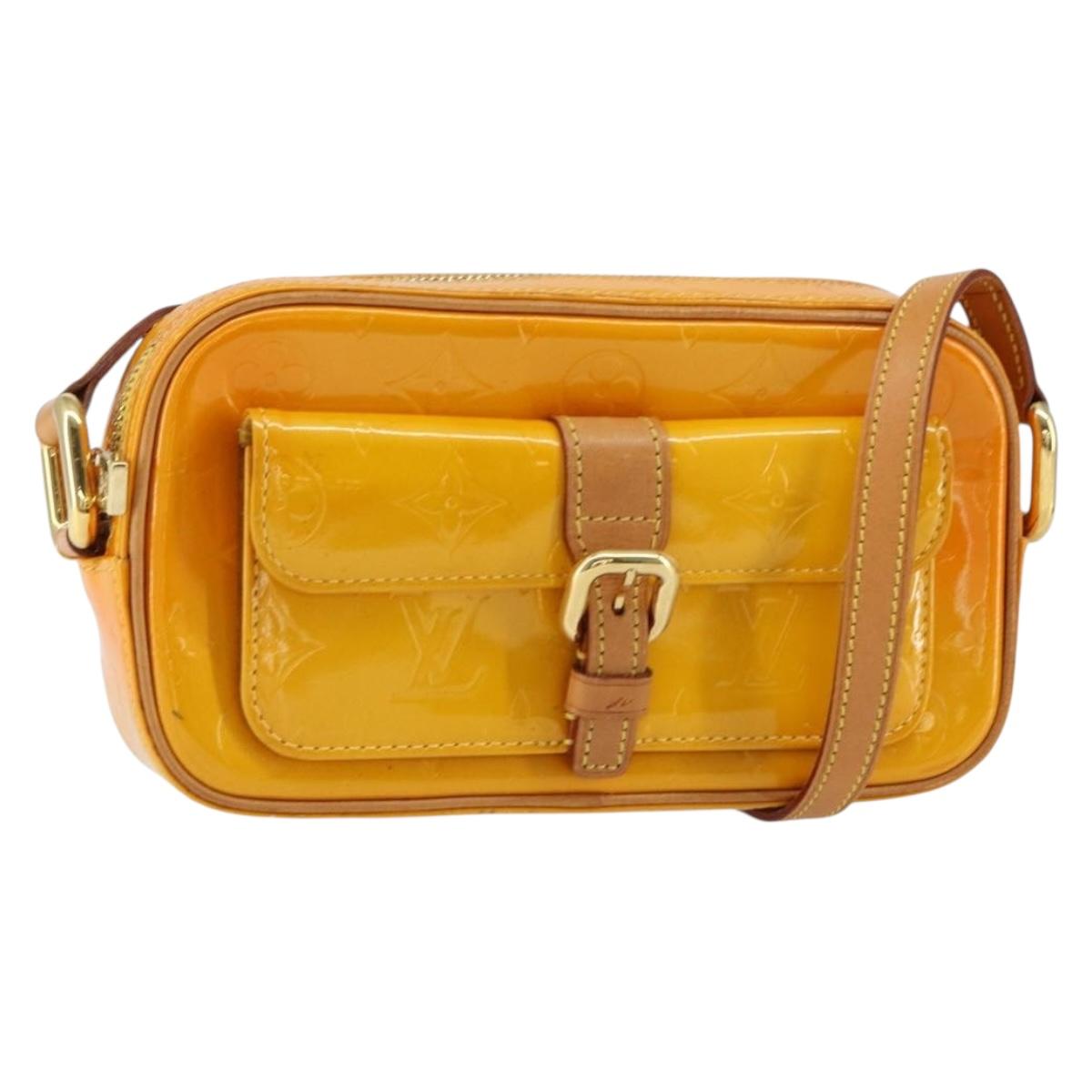 LOUIS VUITTON Monogram Vernis Christy MM Shoulder Bag Jaune M91108 Auth mr1610