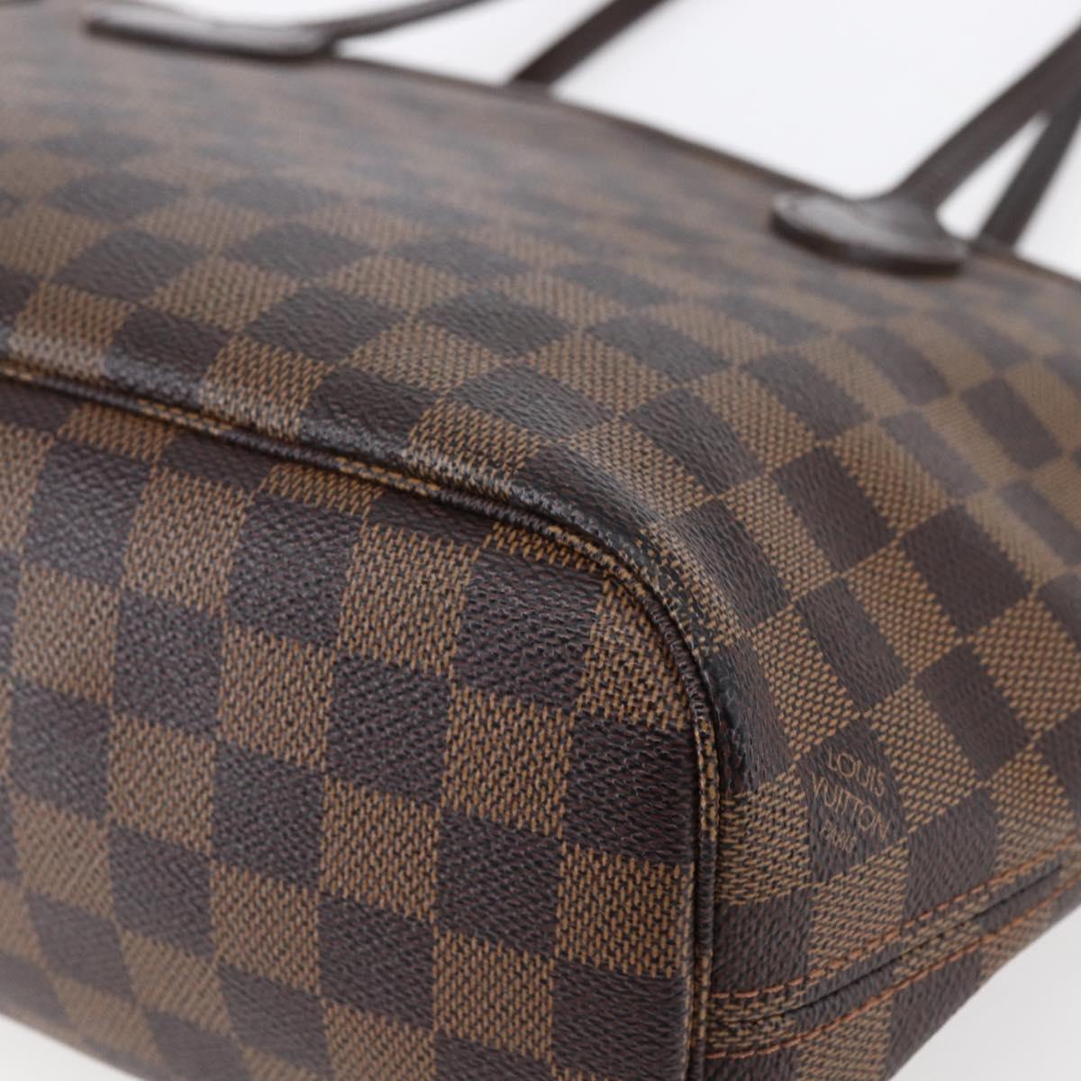 LOUIS VUITTON Damier Ebene Neverfull PM Tote Bag N51109 LV Auth mr1616