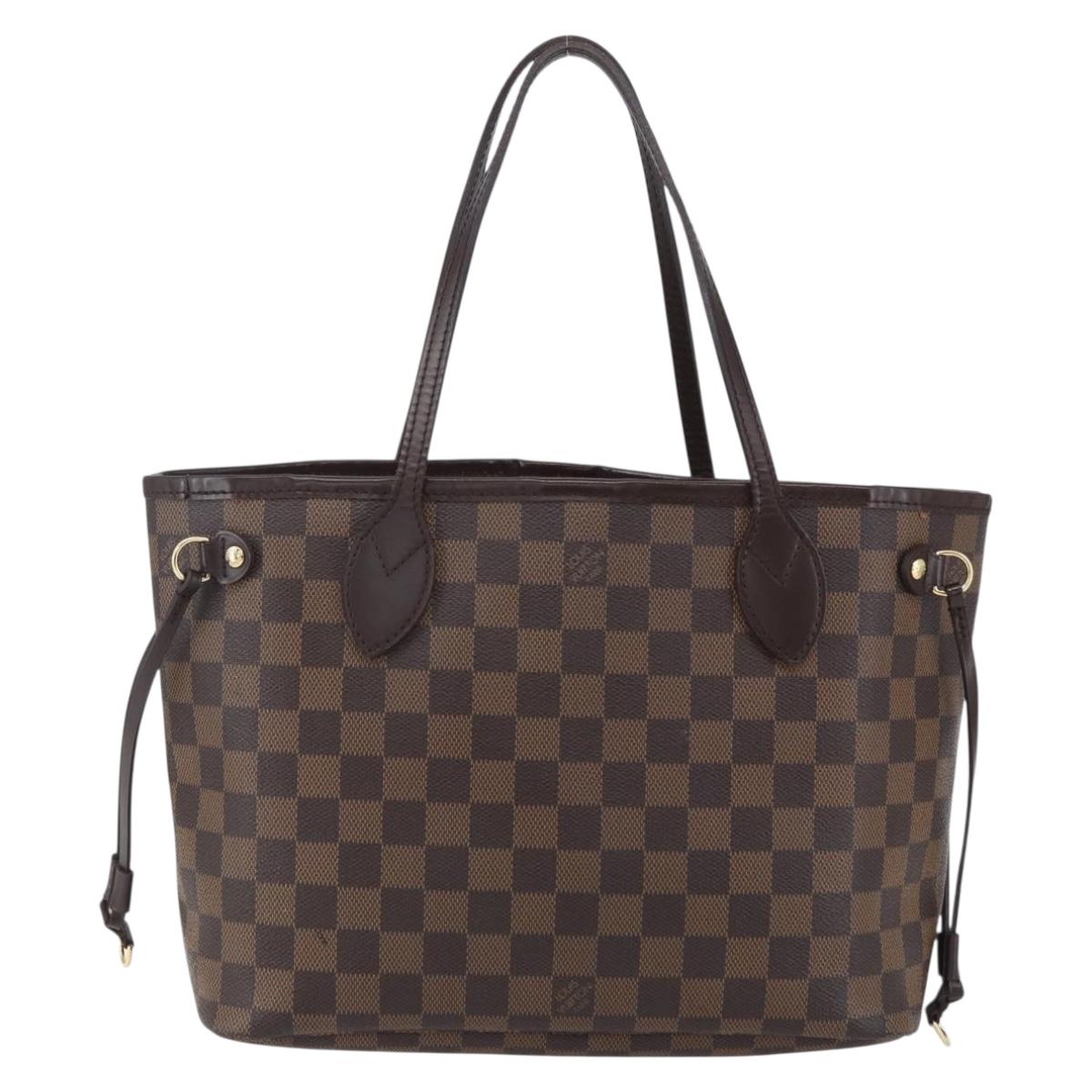 LOUIS VUITTON Damier Ebene Neverfull PM Tote Bag N51109 LV Auth mr1616