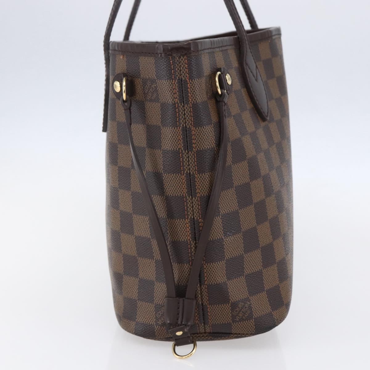 LOUIS VUITTON Damier Ebene Neverfull PM Tote Bag N51109 LV Auth mr1616