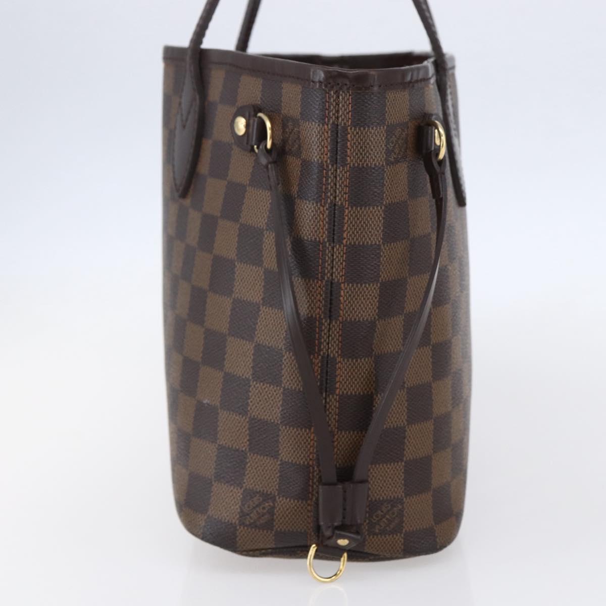 LOUIS VUITTON Damier Ebene Neverfull PM Tote Bag N51109 LV Auth mr1616