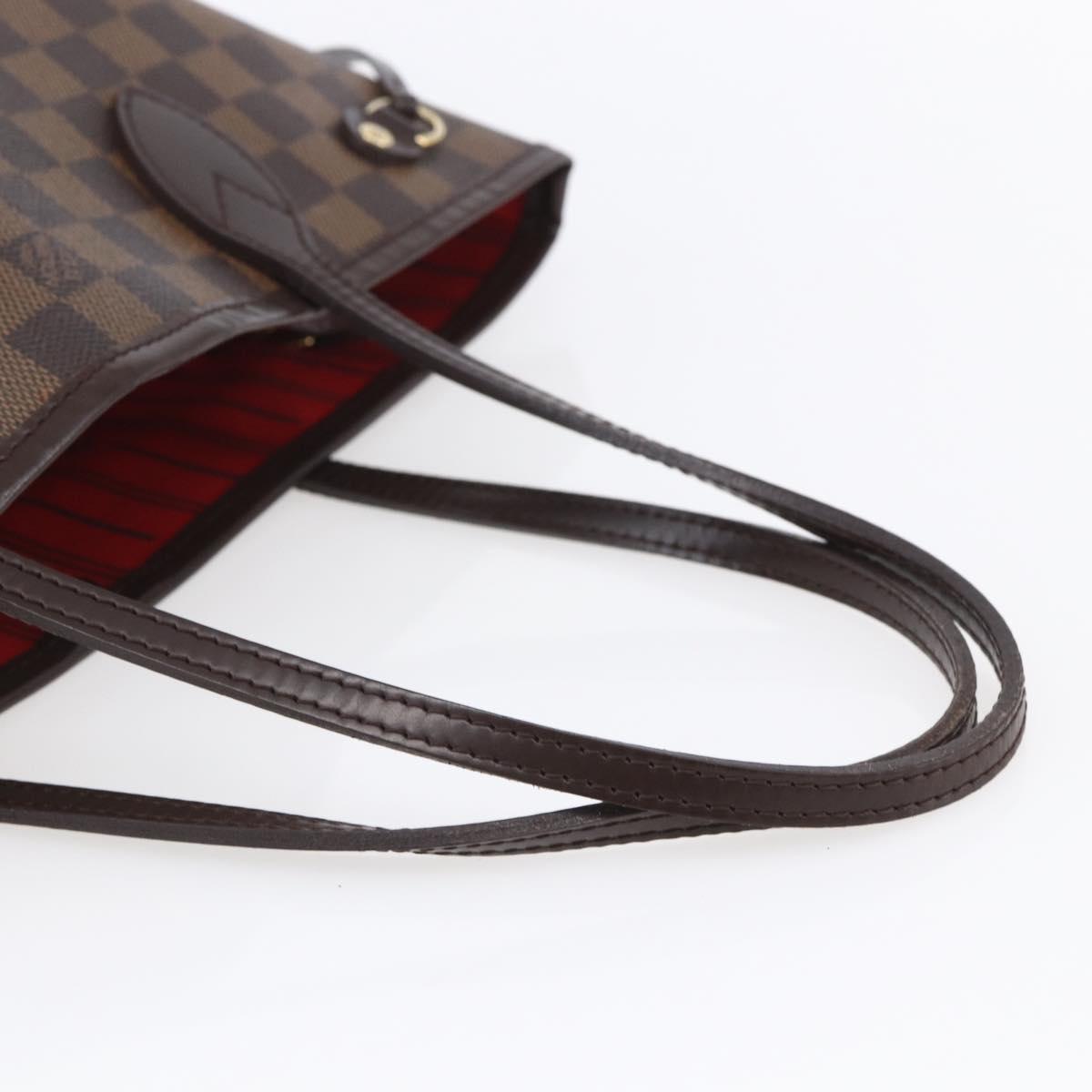 LOUIS VUITTON Damier Ebene Neverfull PM Tote Bag N51109 LV Auth mr1616