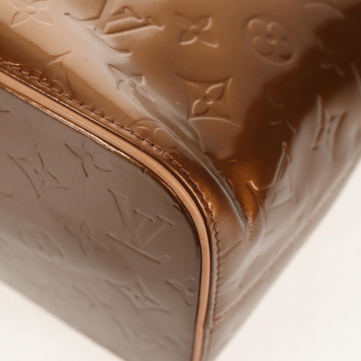 LOUIS VUITTON Monogram Vernis Houston Hand Bag Bronze M91122 LV Auth mr1617V
