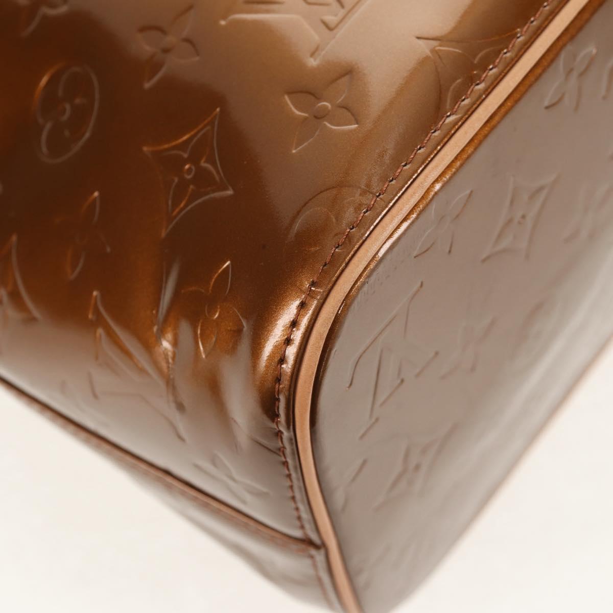 LOUIS VUITTON Monogram Vernis Houston Hand Bag Bronze M91122 LV Auth mr1617V