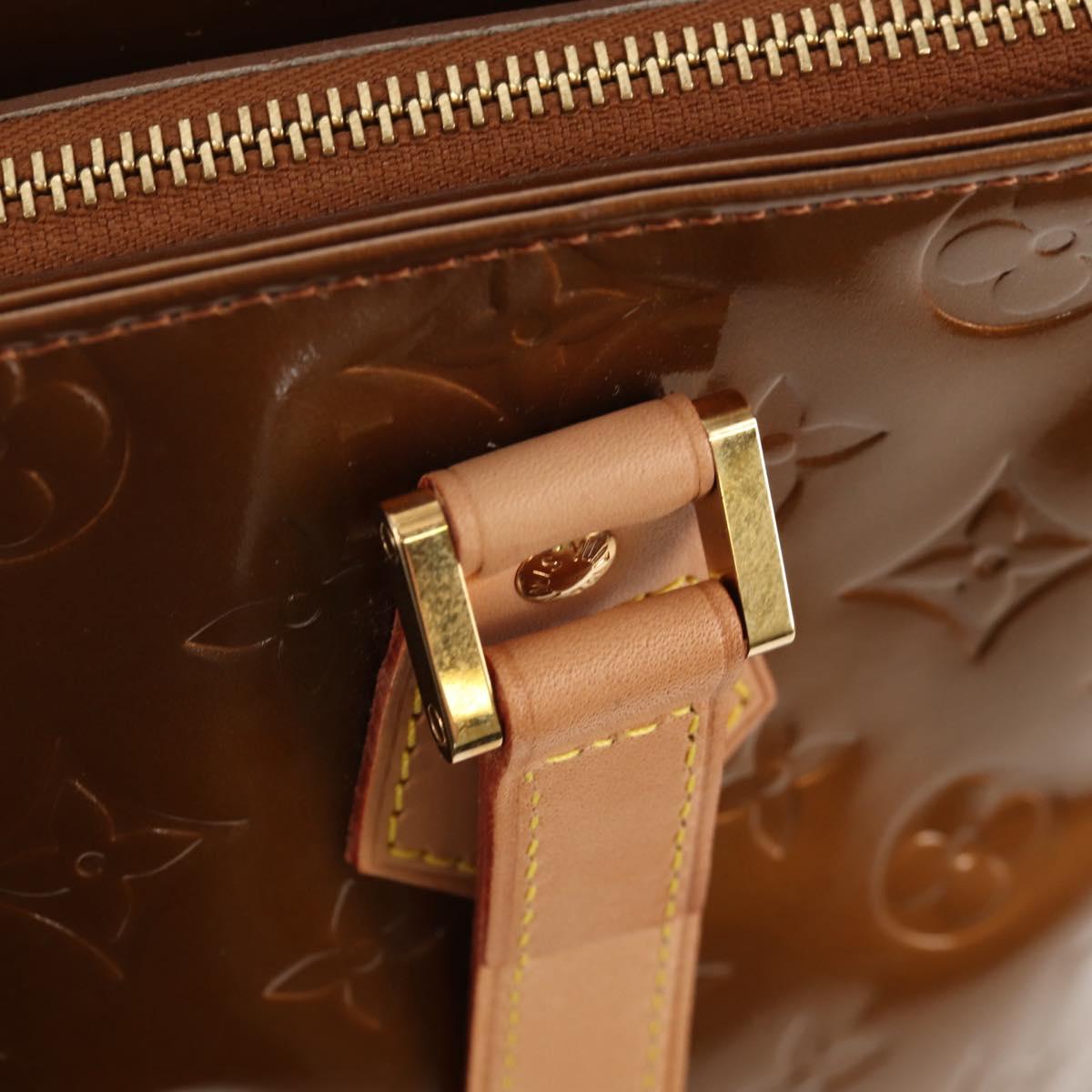 LOUIS VUITTON Monogram Vernis Houston Hand Bag Bronze M91122 LV Auth mr1617V