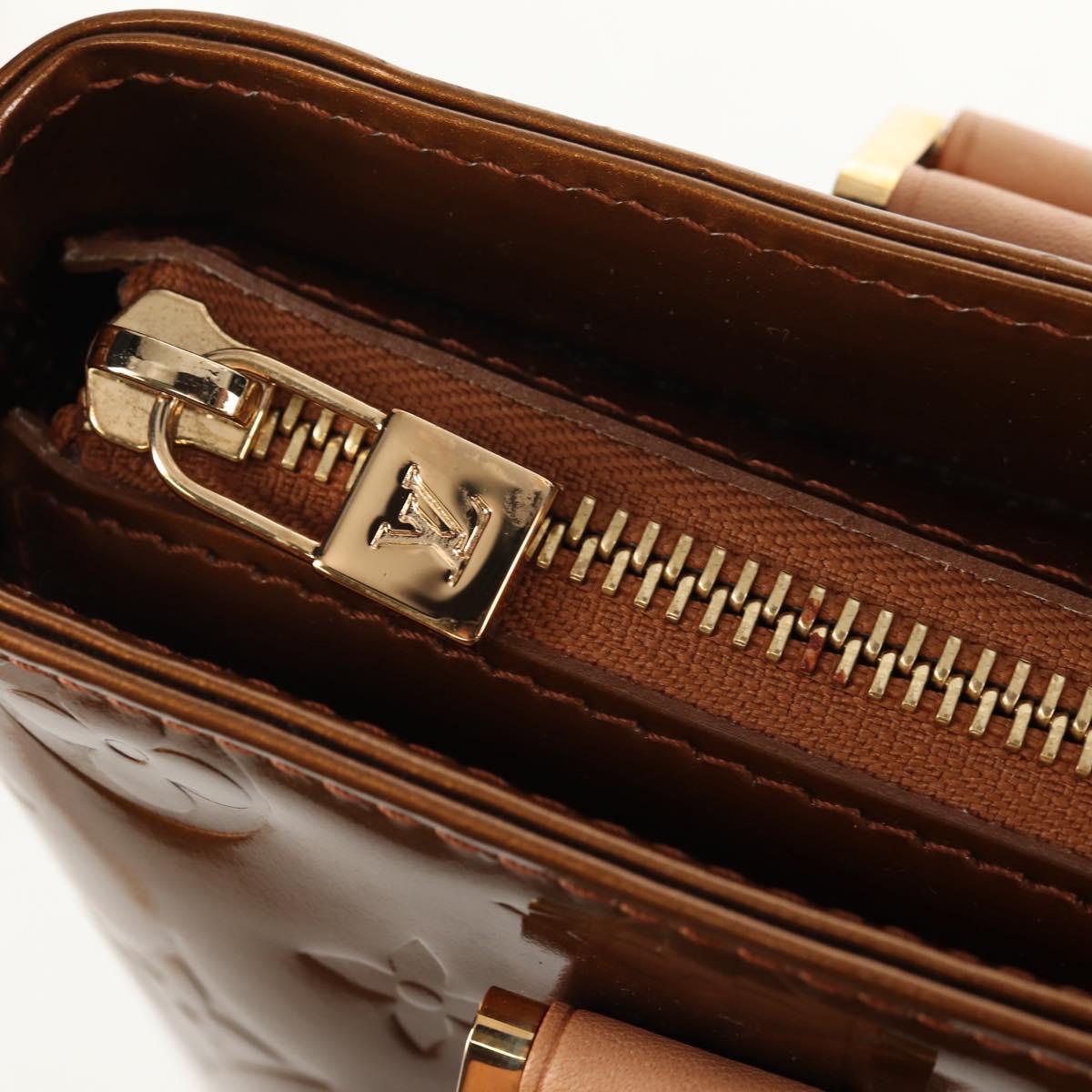 LOUIS VUITTON Monogram Vernis Houston Hand Bag Bronze M91122 LV Auth mr1617V