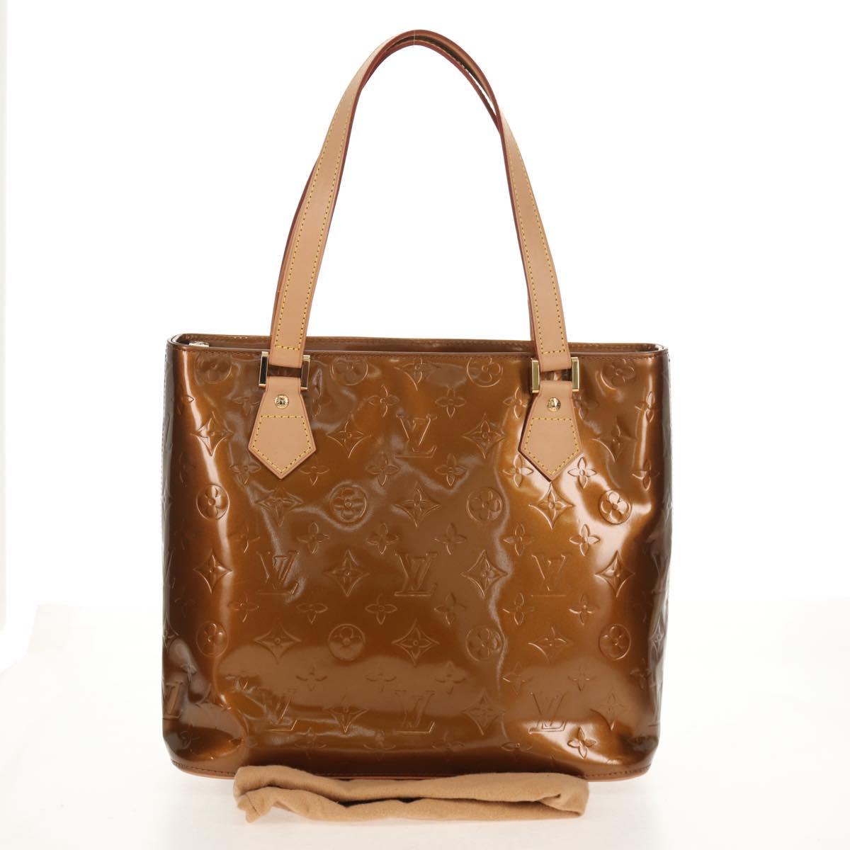 LOUIS VUITTON Monogram Vernis Houston Hand Bag Bronze M91122 LV Auth mr1617V