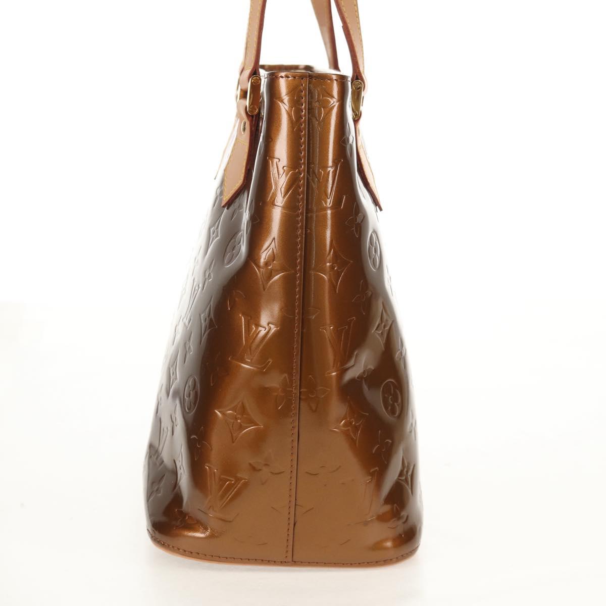 LOUIS VUITTON Monogram Vernis Houston Hand Bag Bronze M91122 LV Auth mr1617V