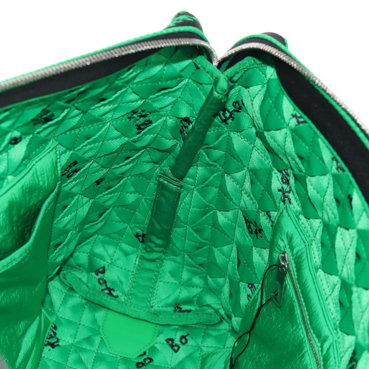 BOTTEGA VENETA Hand Bag Canvas 2way Green Black Silver Auth mr1618M