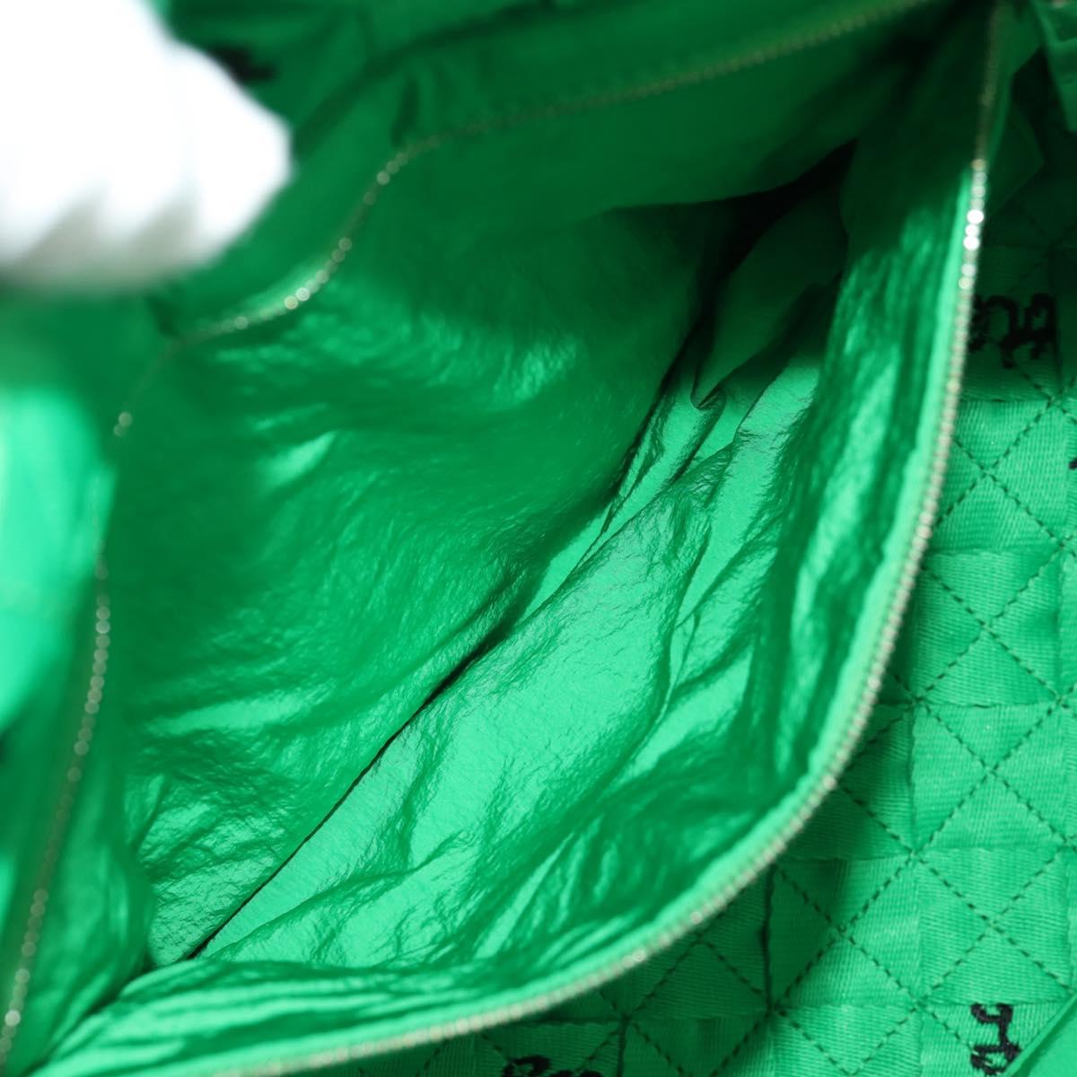 BOTTEGA VENETA Hand Bag Canvas 2way Green Black Silver Auth mr1618M