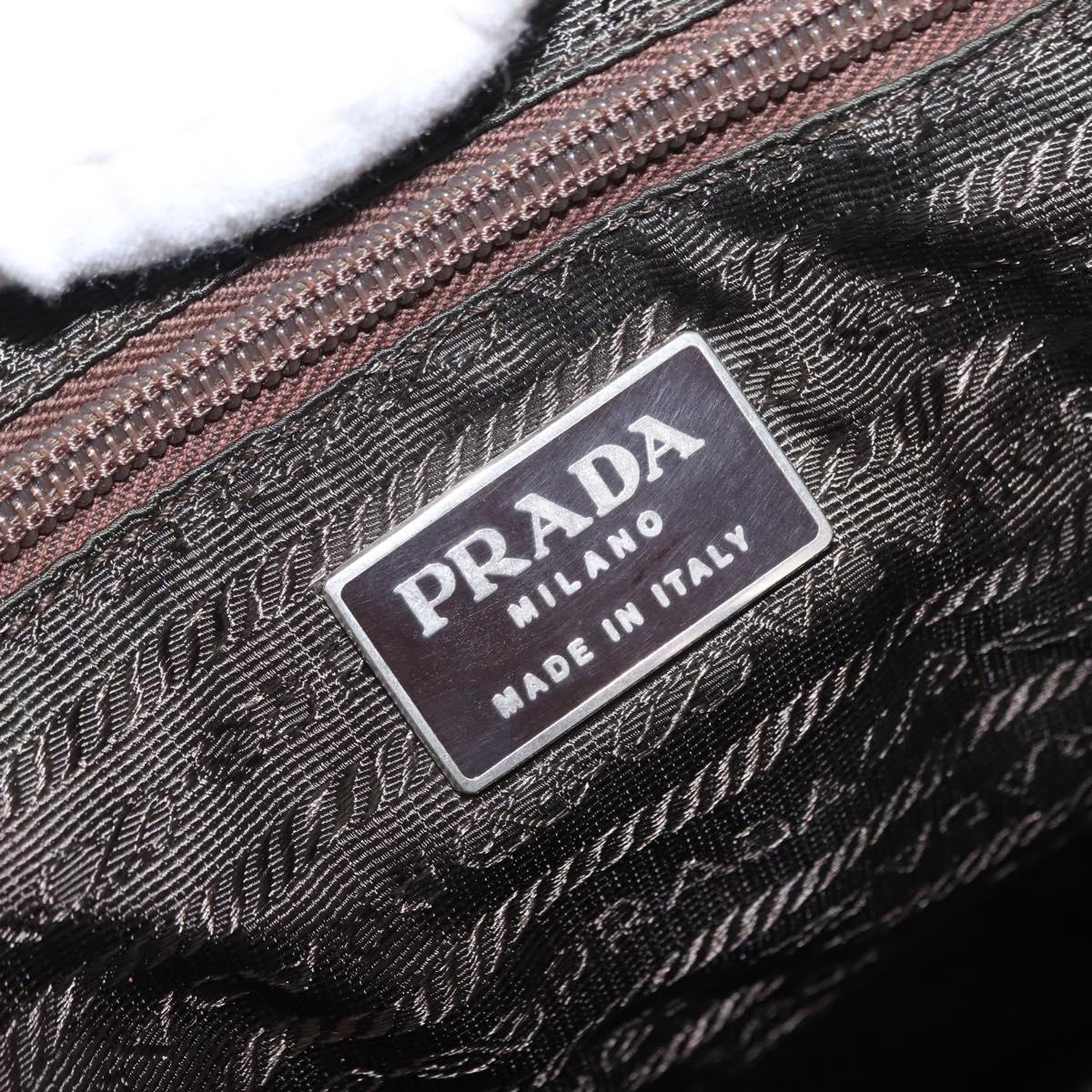 PRADA Backpack Nylon Khaki Silver Auth mr1625