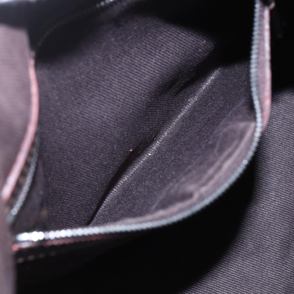 CELINE C Macadam Canvas Accessory Pouch Beige Silver Auth mr1628