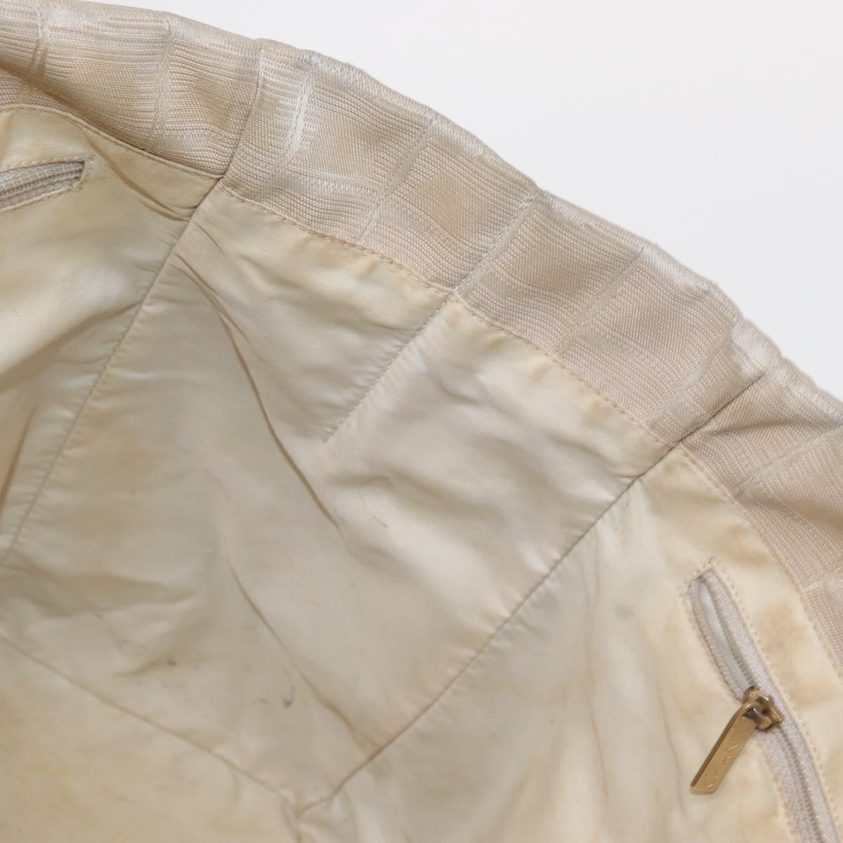 CHANEL New Travel Line Hand Bag Nylon Beige Gold CC Auth mr1630