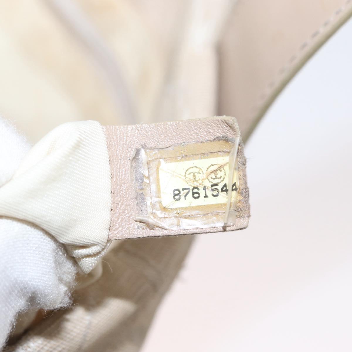 CHANEL New Travel Line Hand Bag Nylon Beige Gold CC Auth mr1630