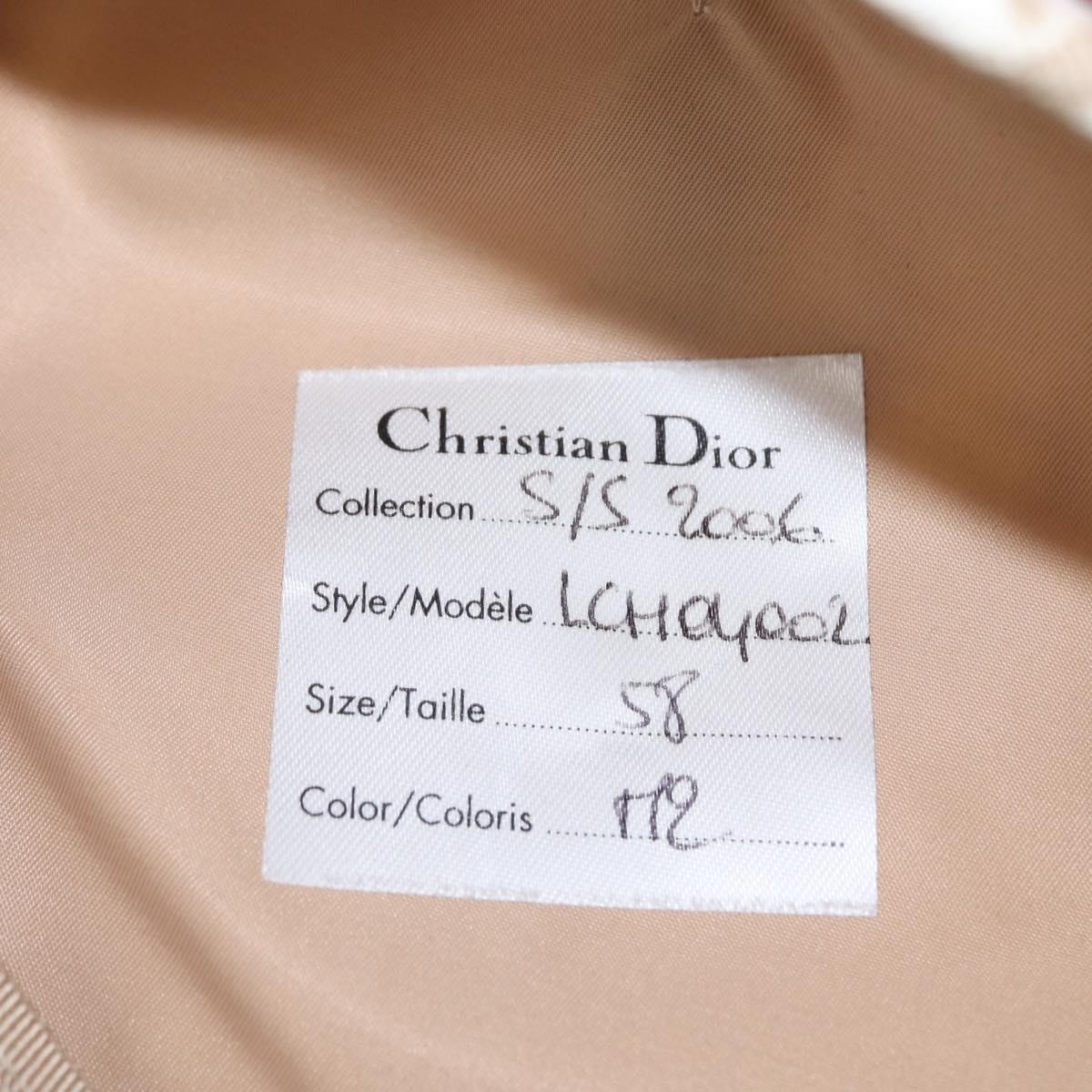 Christian Dior Trotter Canvas Cap Beige Auth mr1632V