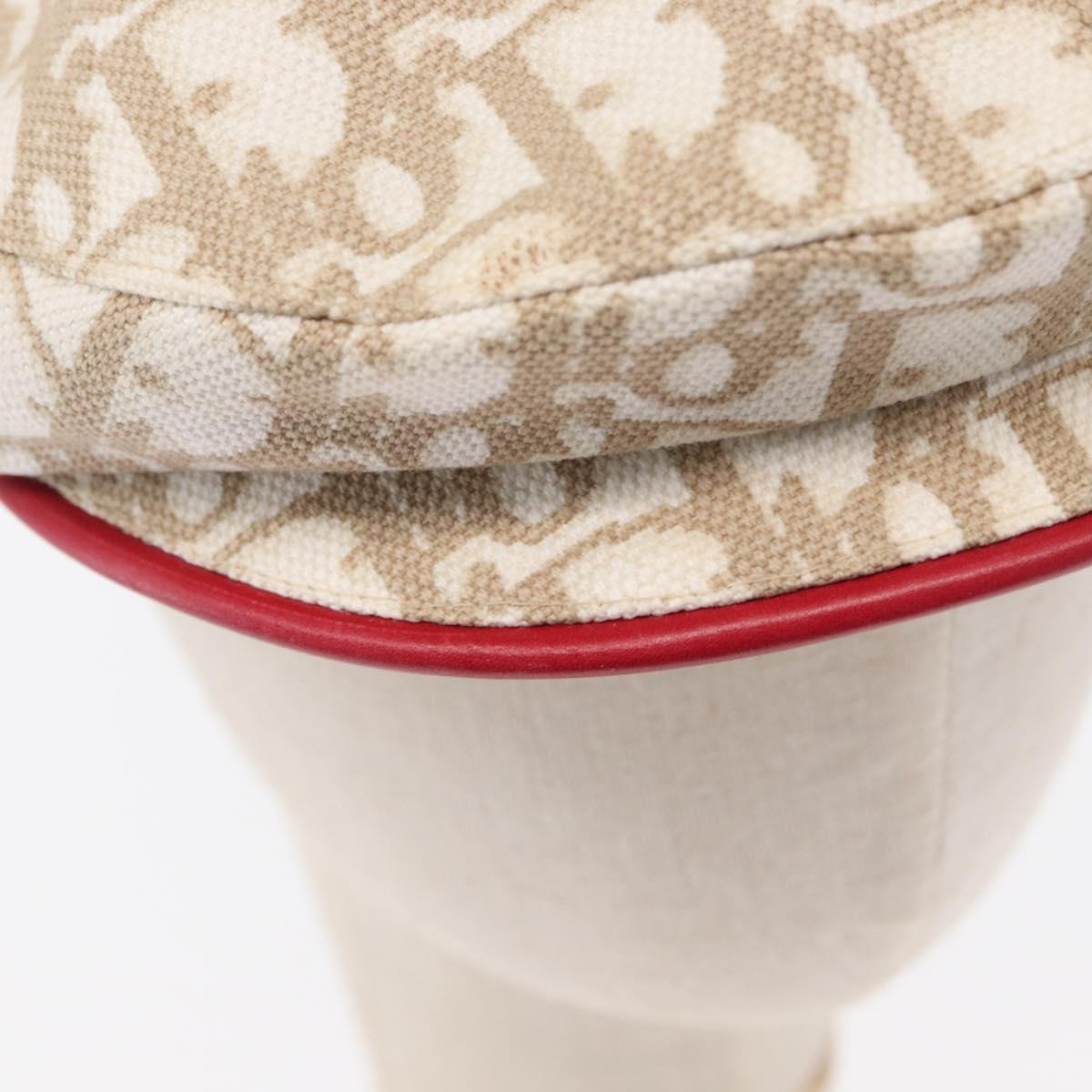 Christian Dior Trotter Canvas Cap Beige Auth mr1632V