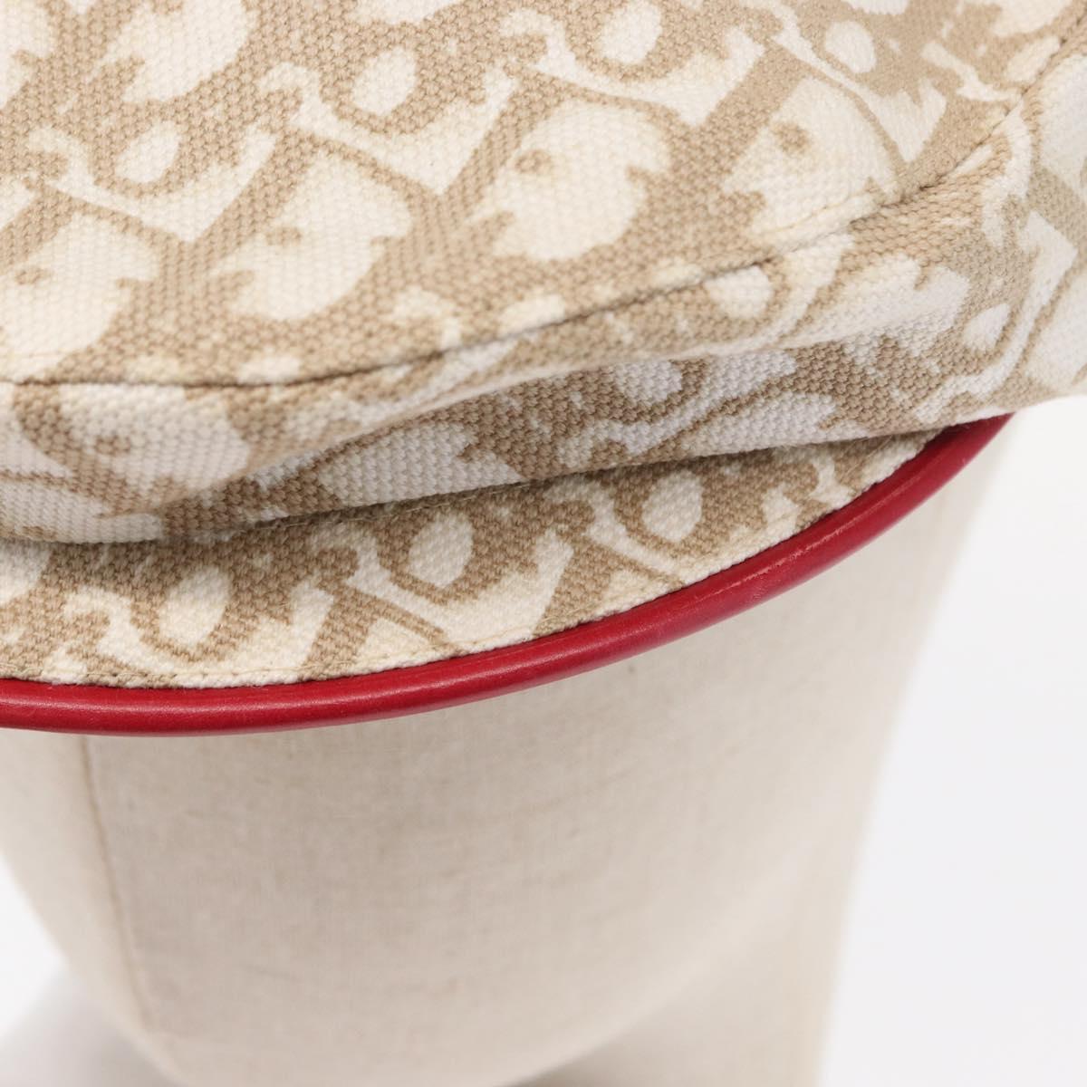 Christian Dior Trotter Canvas Cap Beige Auth mr1632V