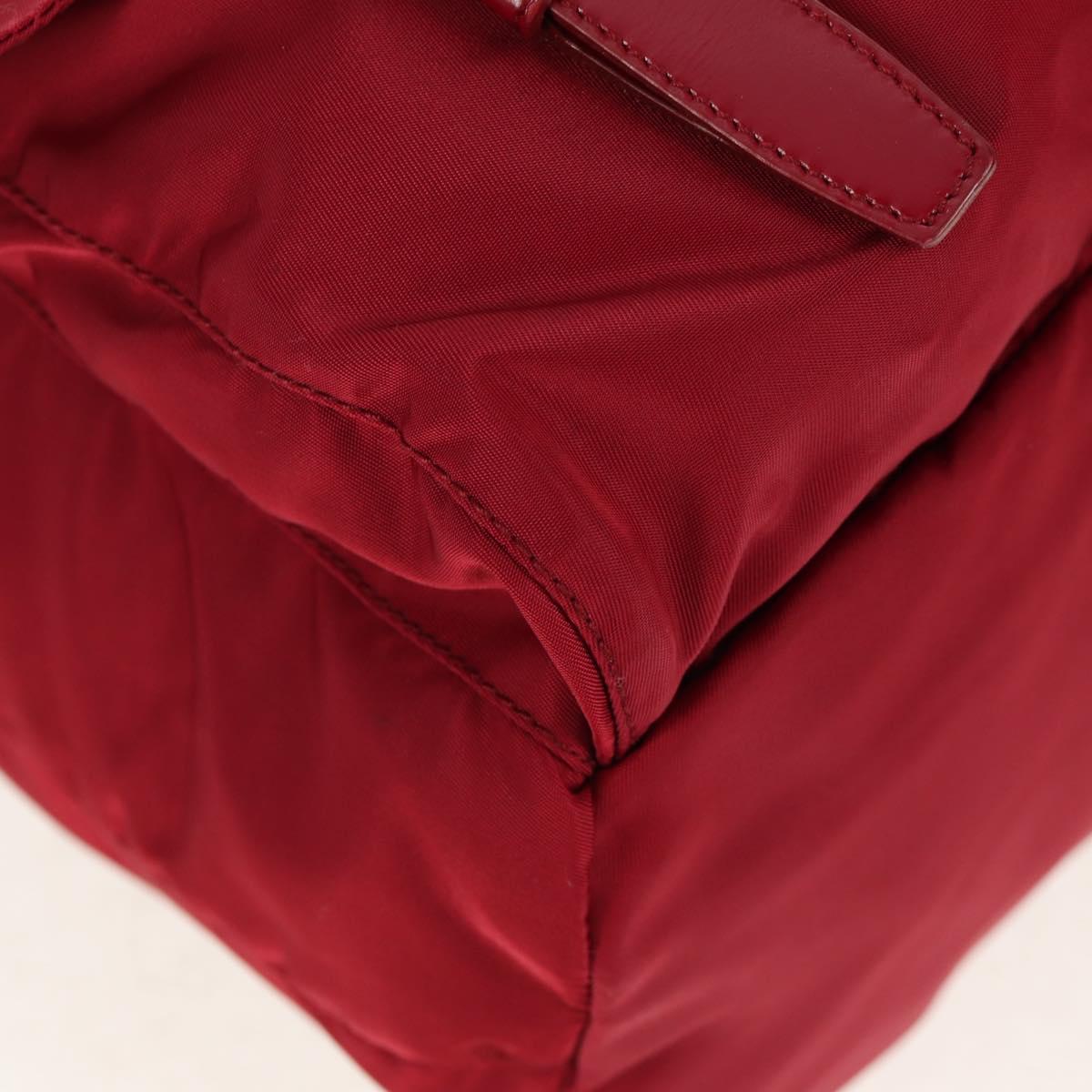 PRADA Backpack Nylon Red Silver Auth mr1633V