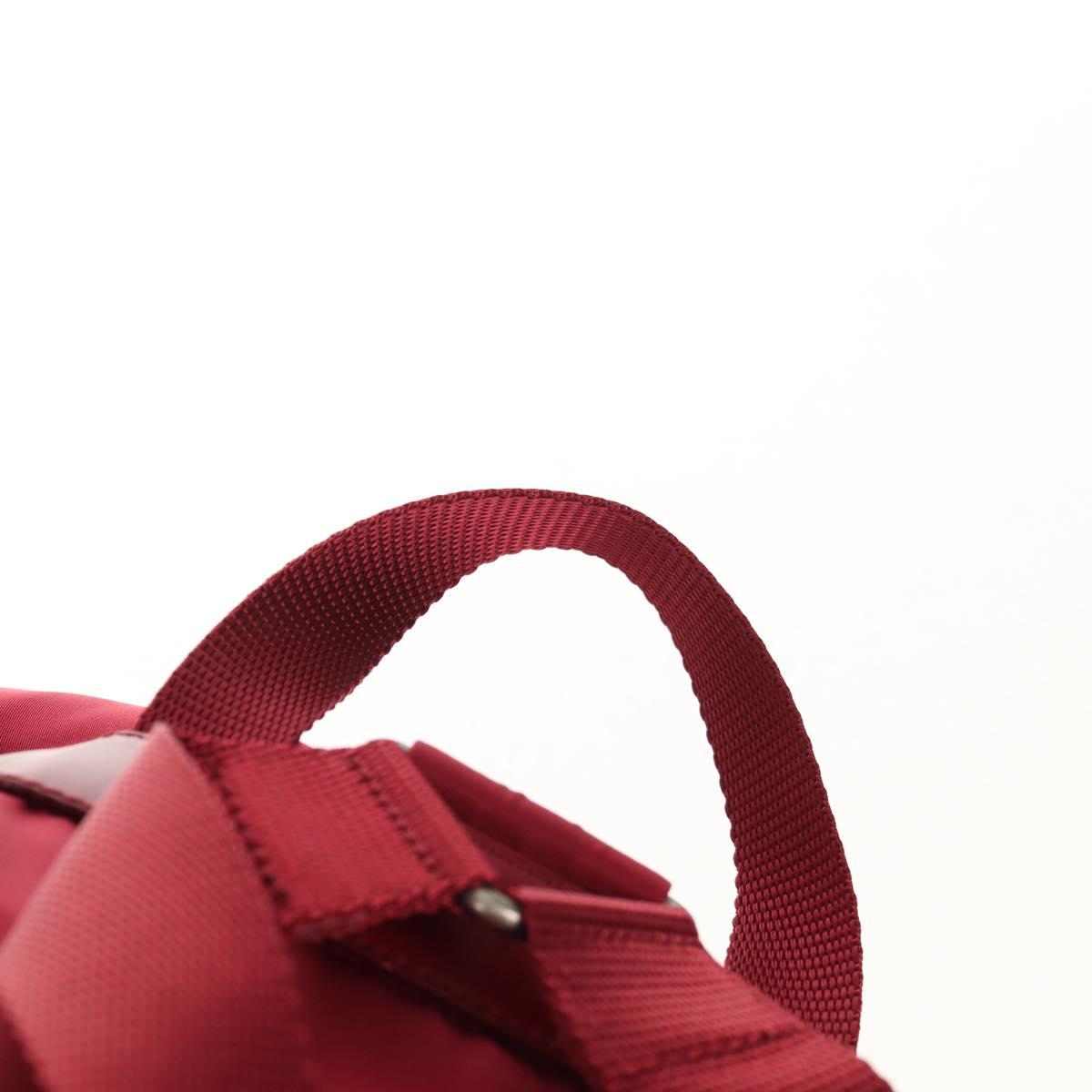 PRADA Backpack Nylon Red Silver Auth mr1633V