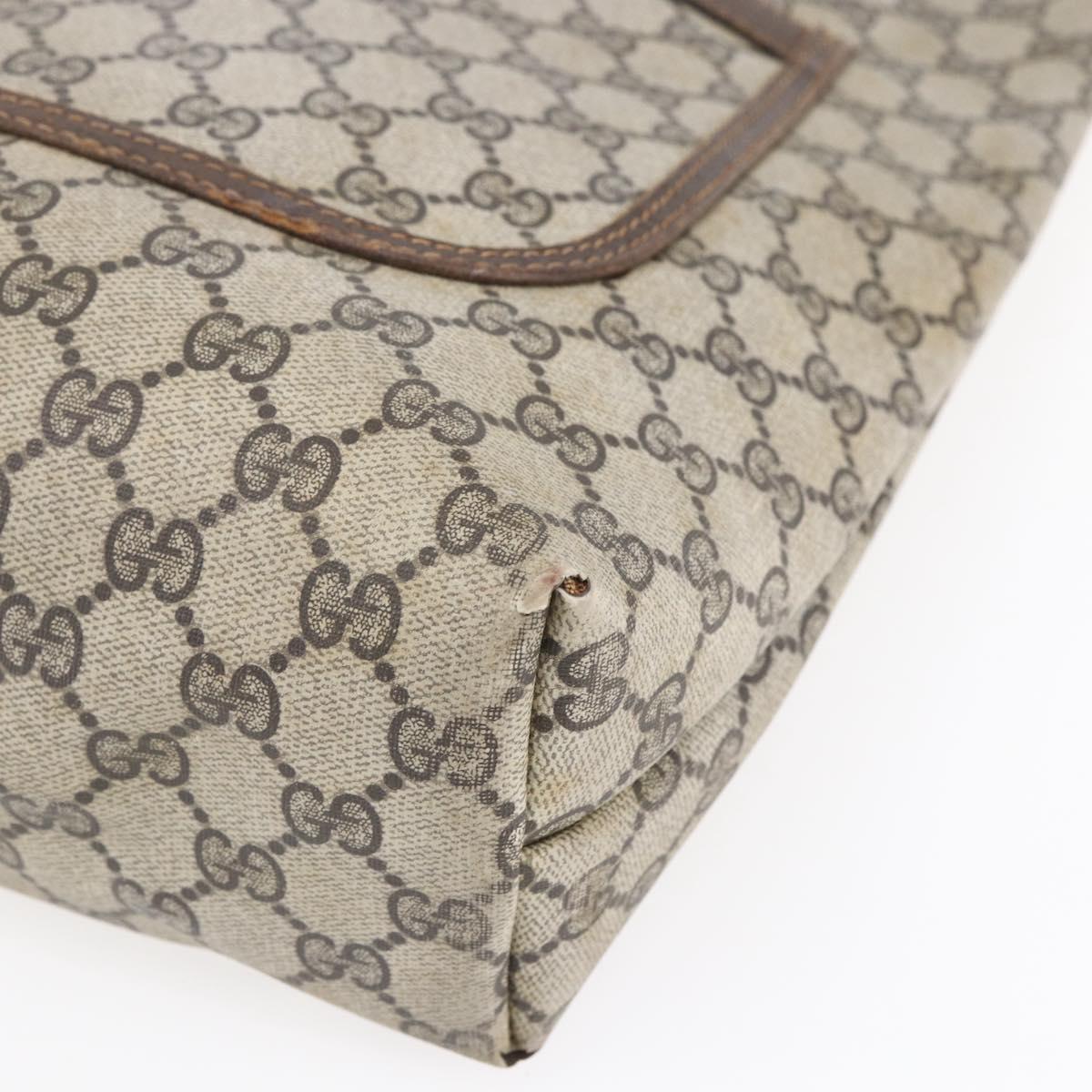 GUCCI GG Supreme Web Sherry Line Tote Bag PVC Beige Auth mr1634