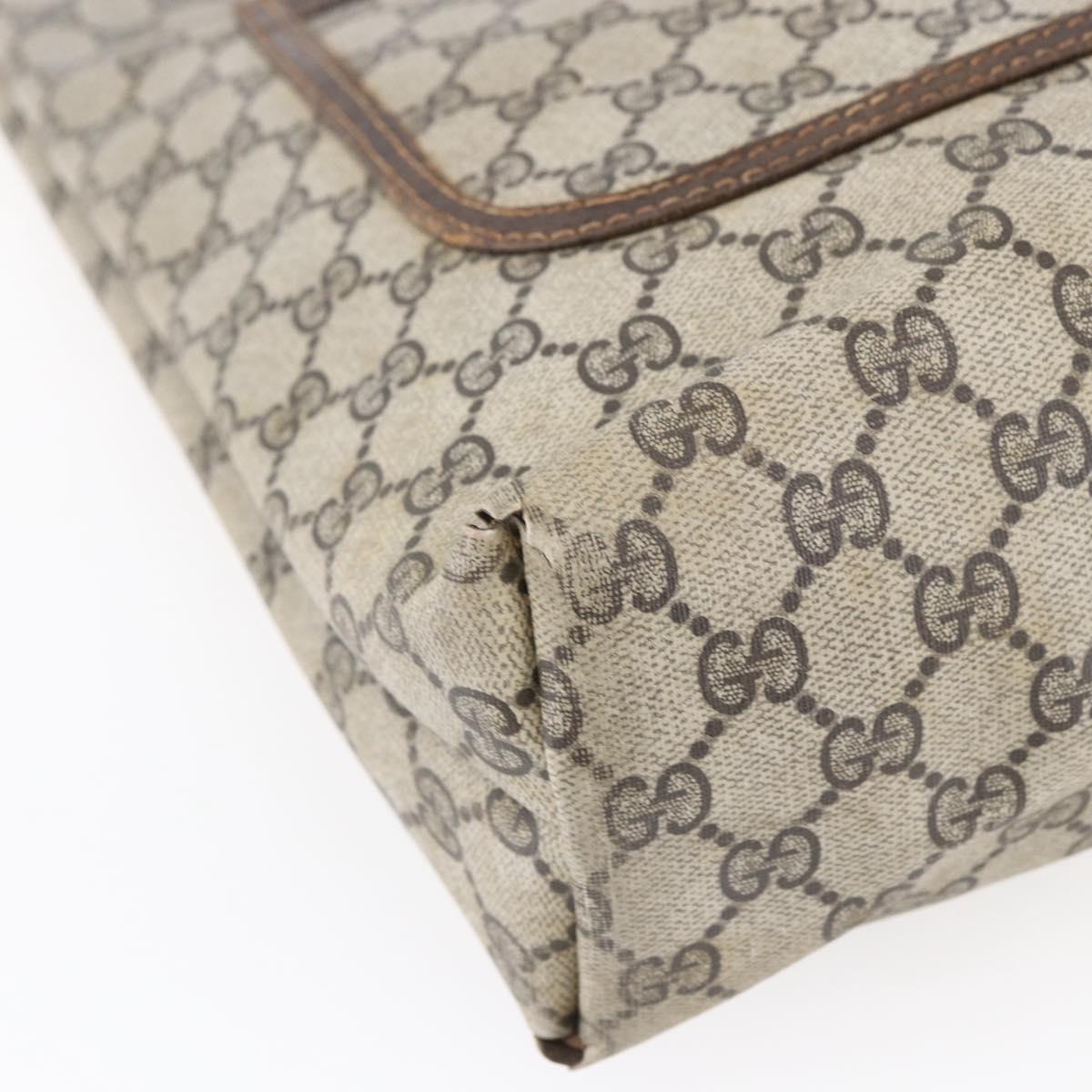 GUCCI GG Supreme Web Sherry Line Tote Bag PVC Beige Auth mr1634