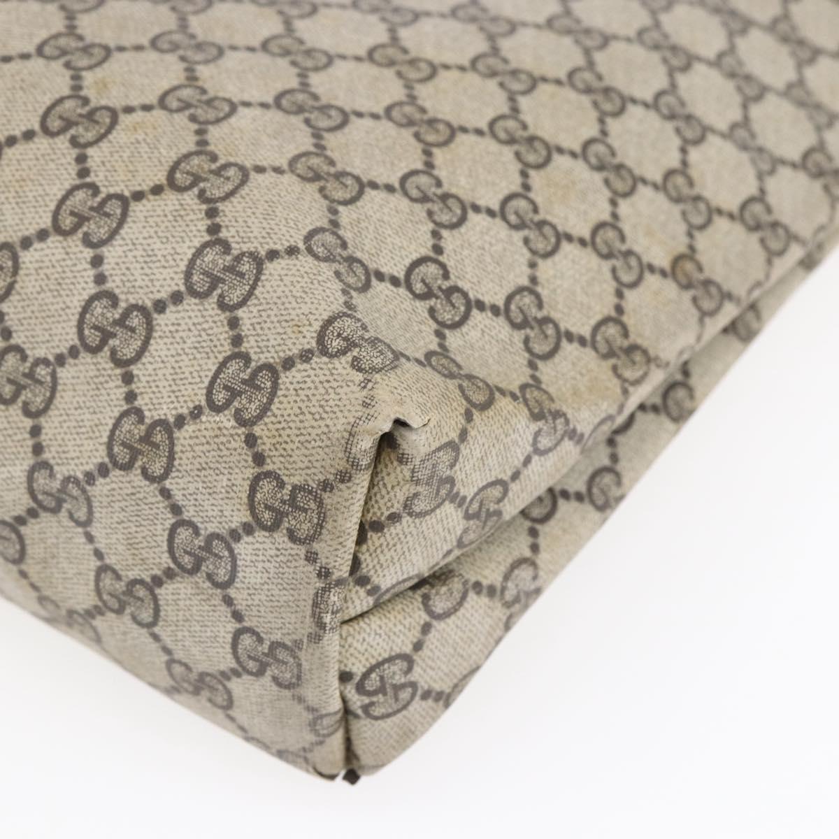 GUCCI GG Supreme Web Sherry Line Tote Bag PVC Beige Auth mr1634