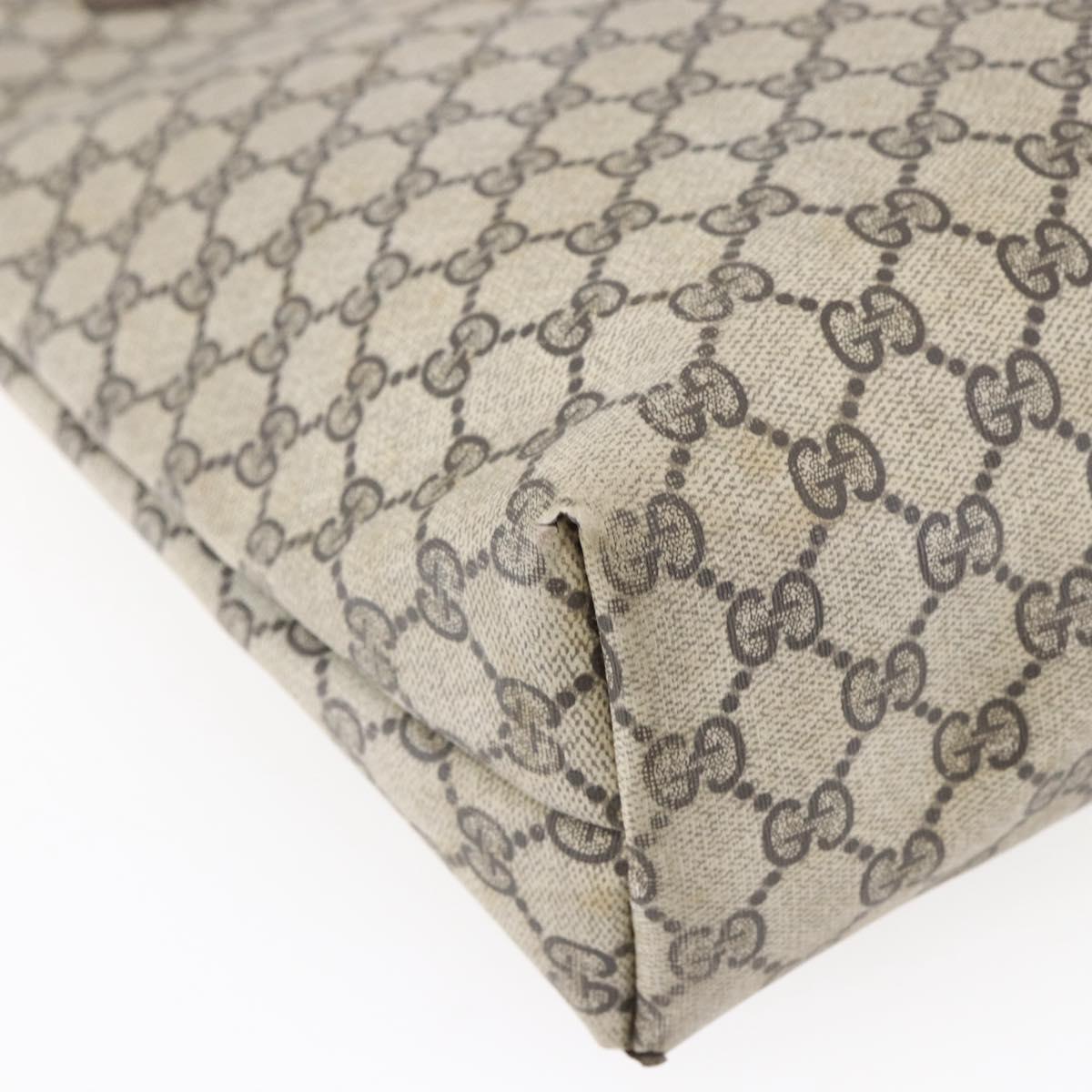 GUCCI GG Supreme Web Sherry Line Tote Bag PVC Beige Auth mr1634