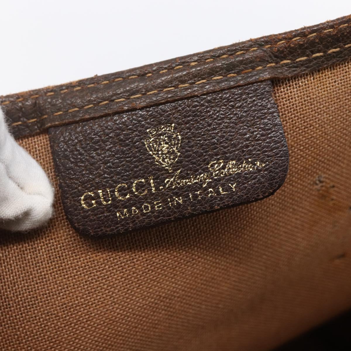 GUCCI GG Supreme Web Sherry Line Tote Bag PVC Beige Auth mr1634